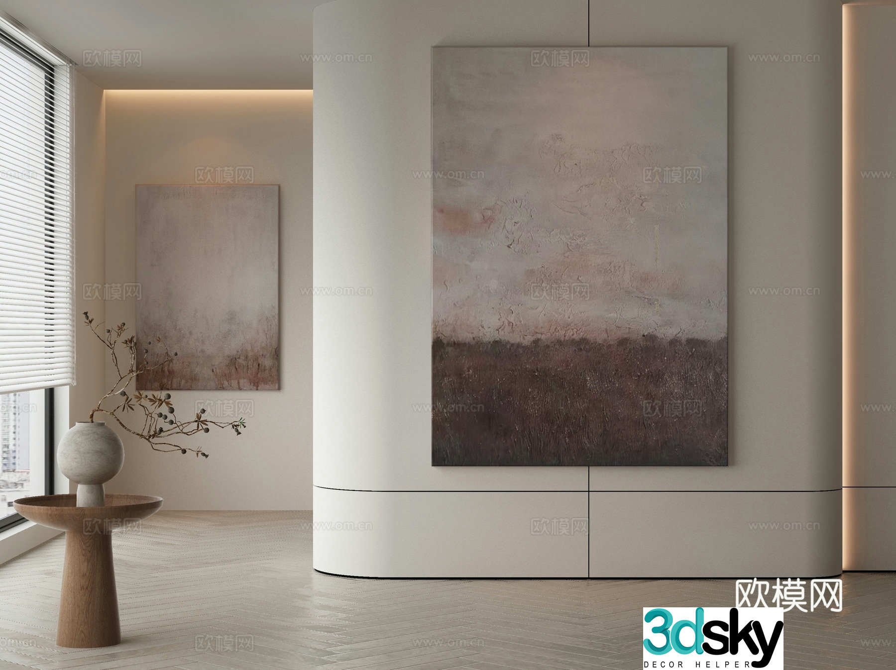 Modern decorative painting texture painting hanging painting 3d model