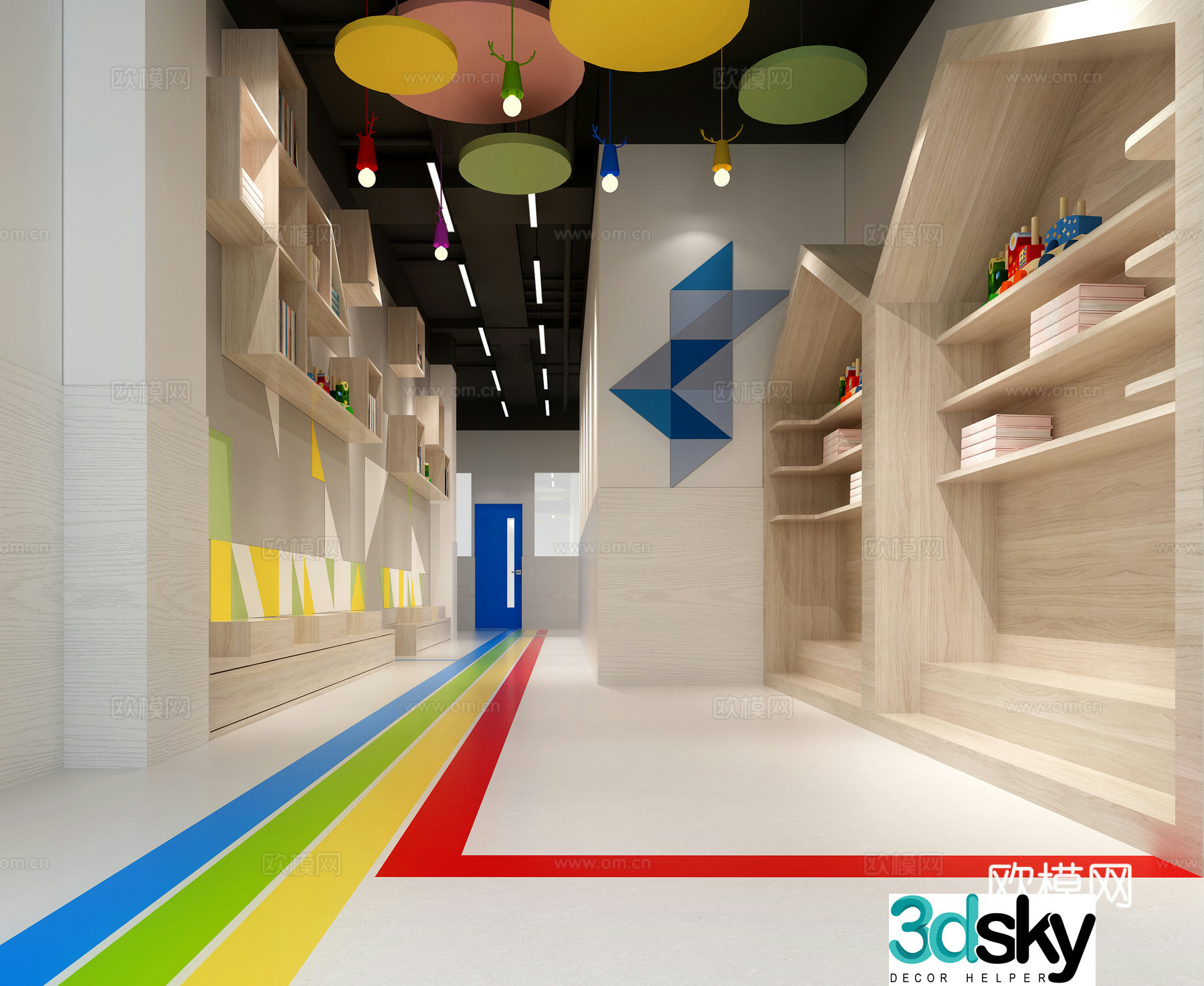 Modern kindergarten aisle 3d model