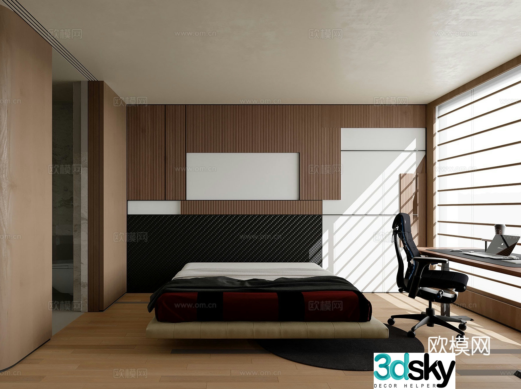 Medieval style bedroom master bedroom 3d model