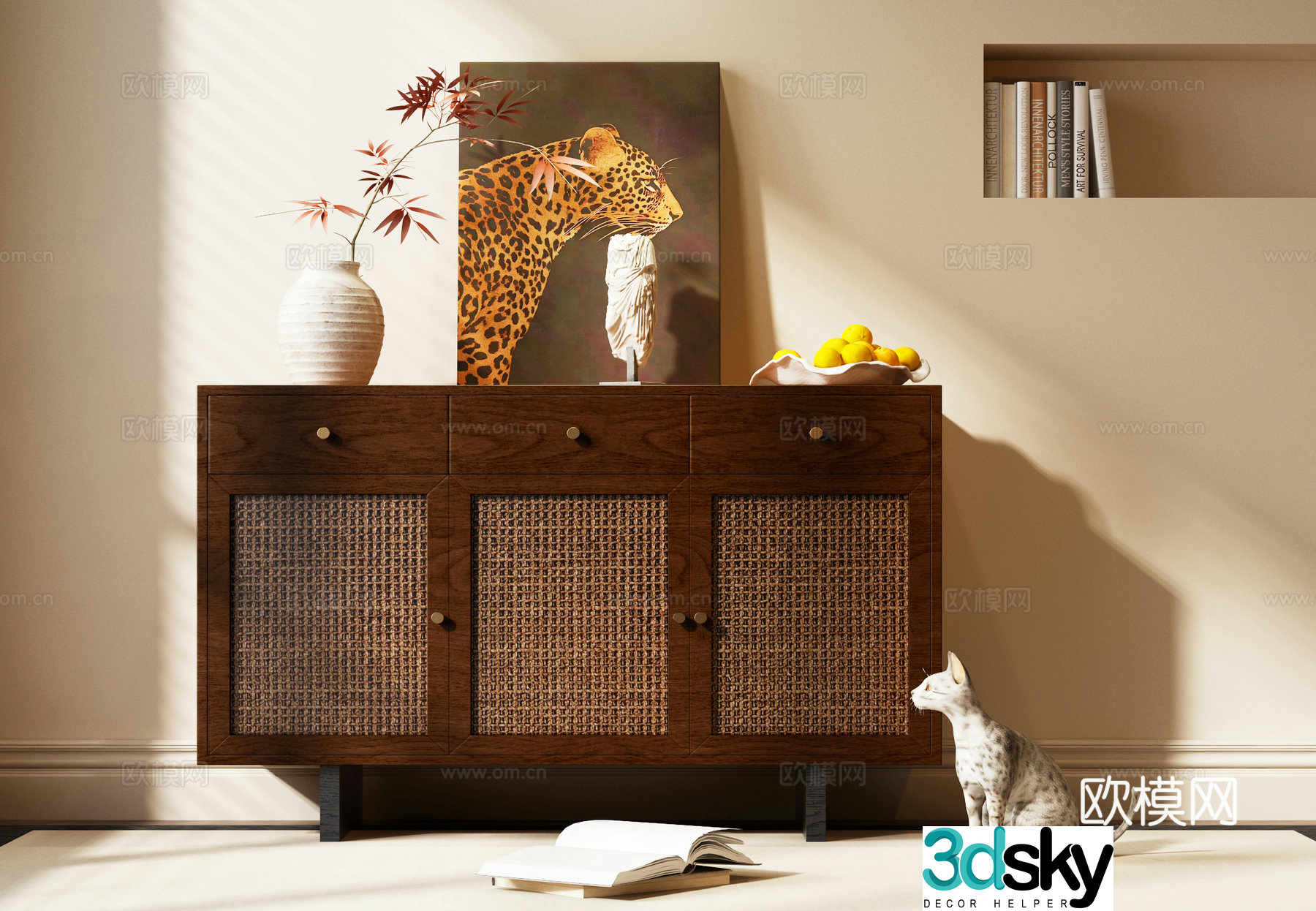 Medieval style entrance cabinet 3D model