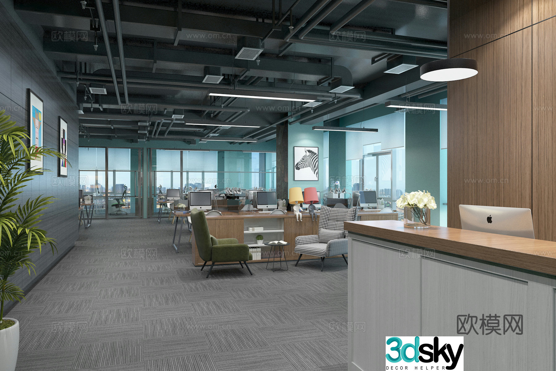 Postmodern public office 3d model