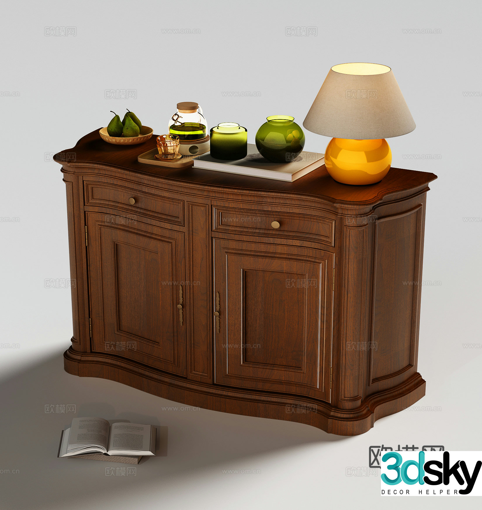 American entryway cabinet 3D model