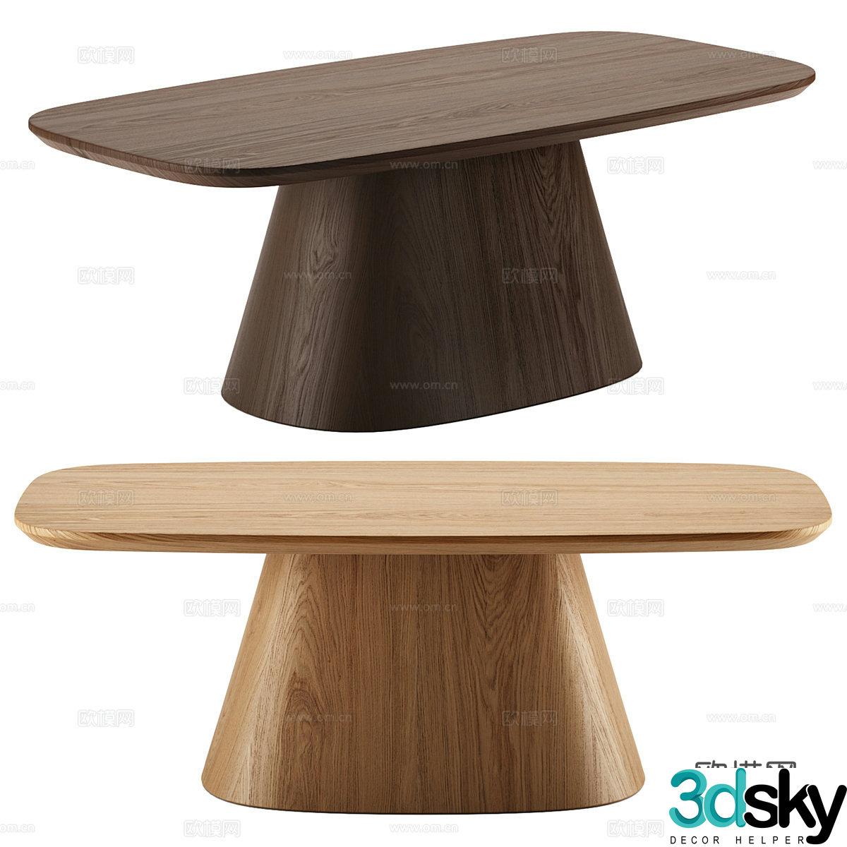 Nordic dining table solid wood dining table 3d model