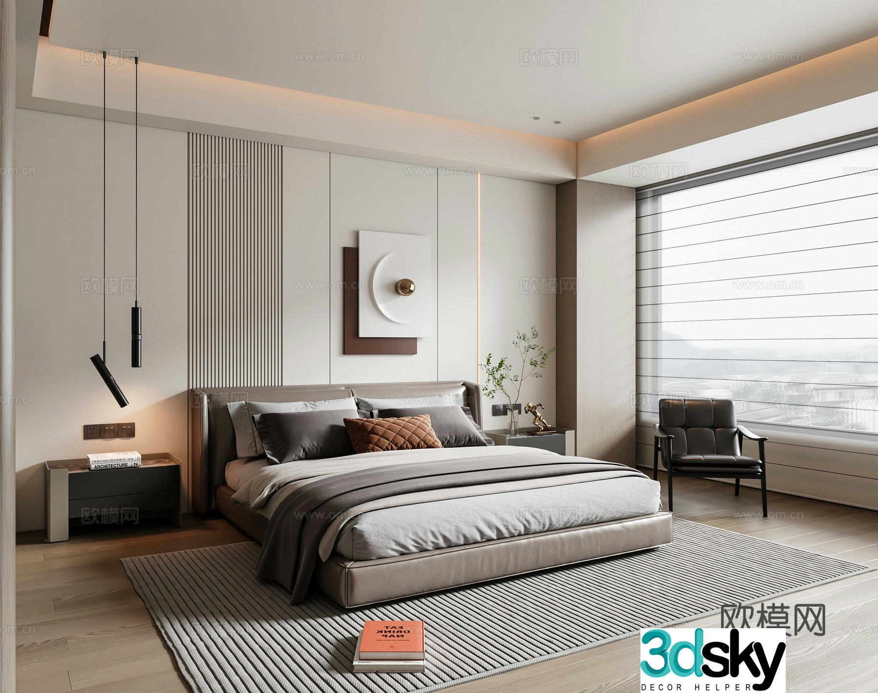 Modern bedroom master bedroom 3d model