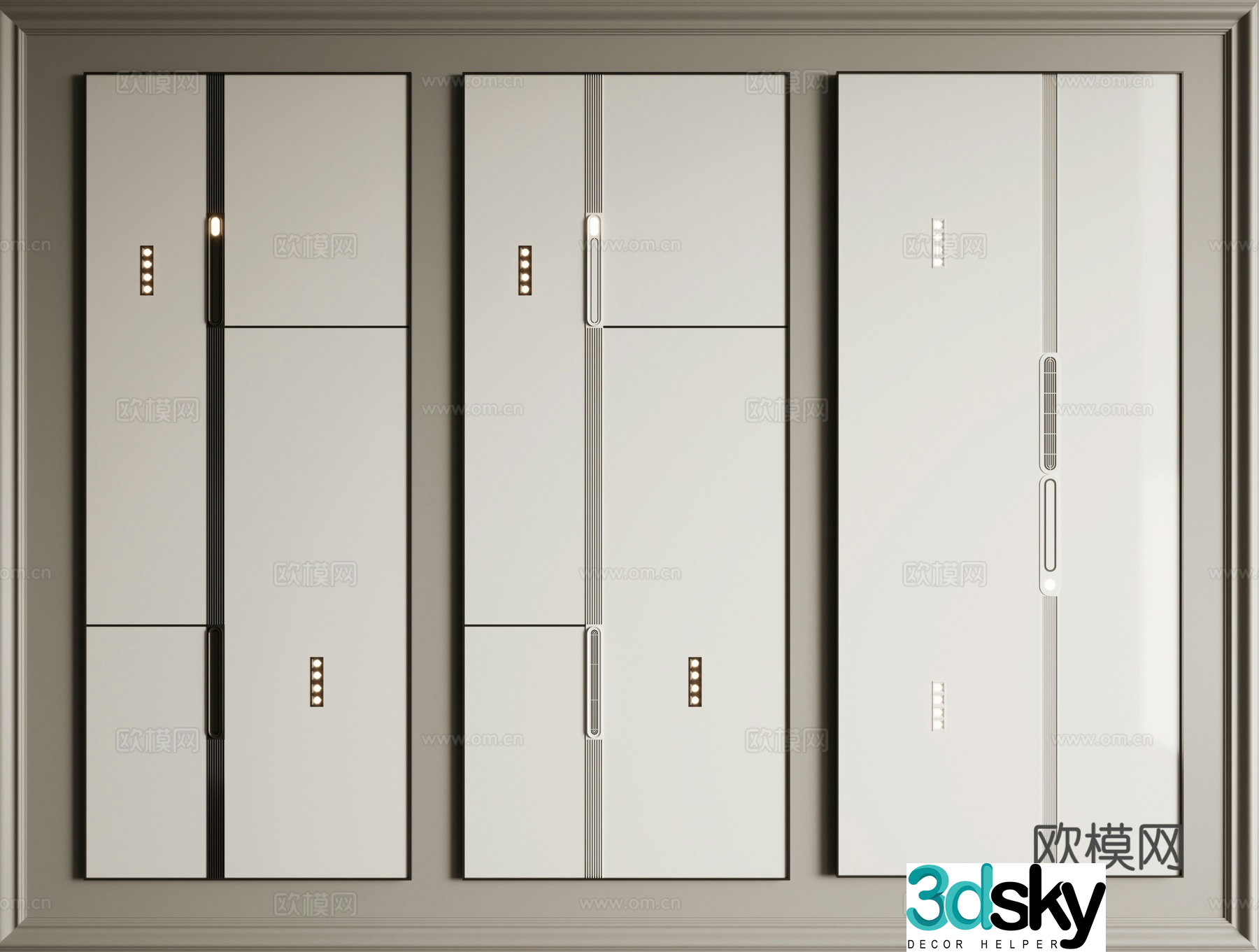 Honeycomb large panel ceiling 3D model