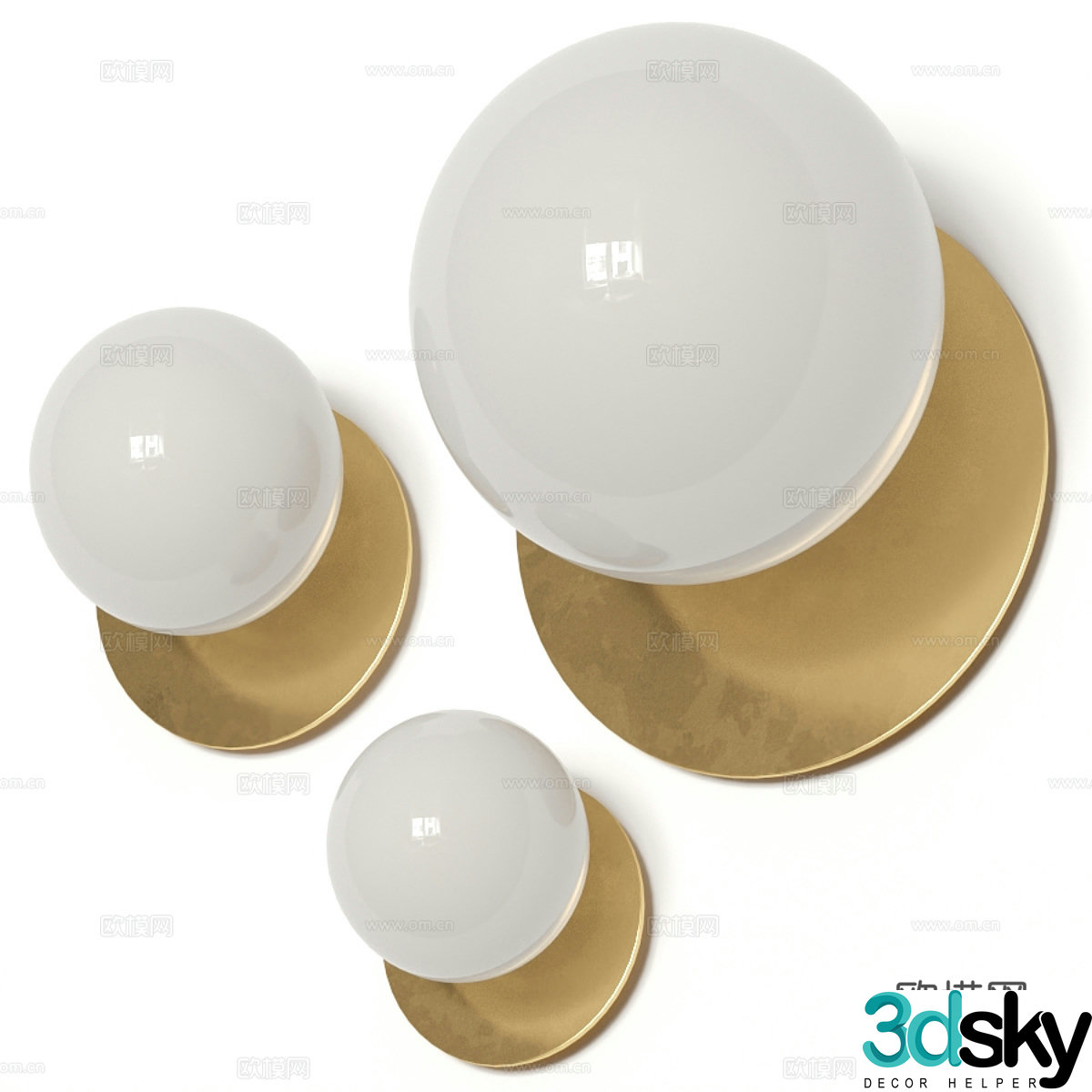 Modern round wall light 3d model