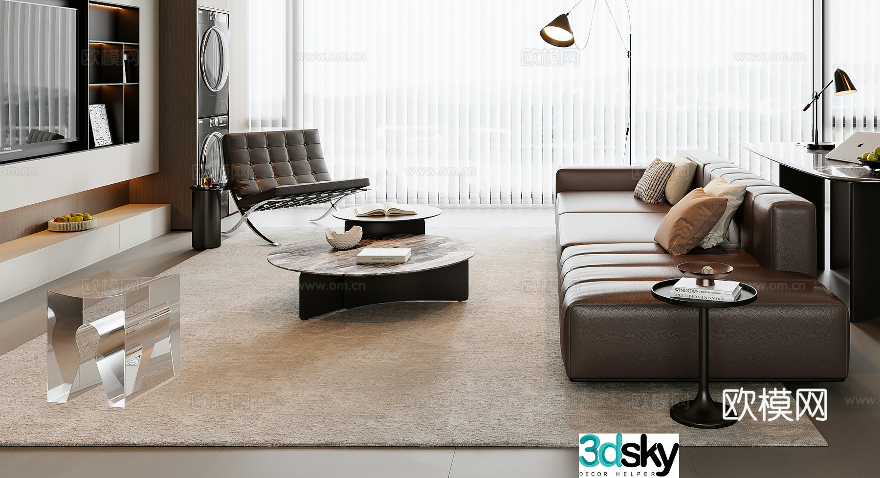 Italian sectional sofa 3d model
