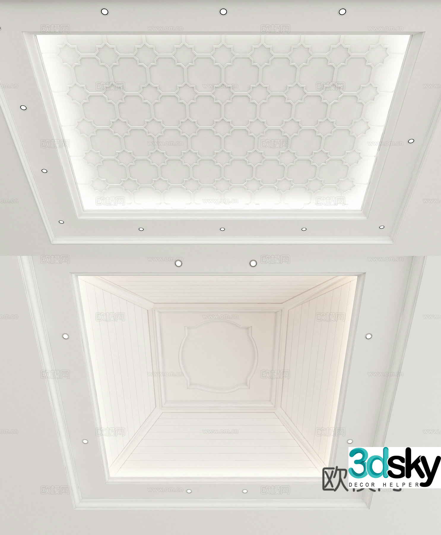 European style suspended ceiling square suspended ceiling modeling ceiling 3d model