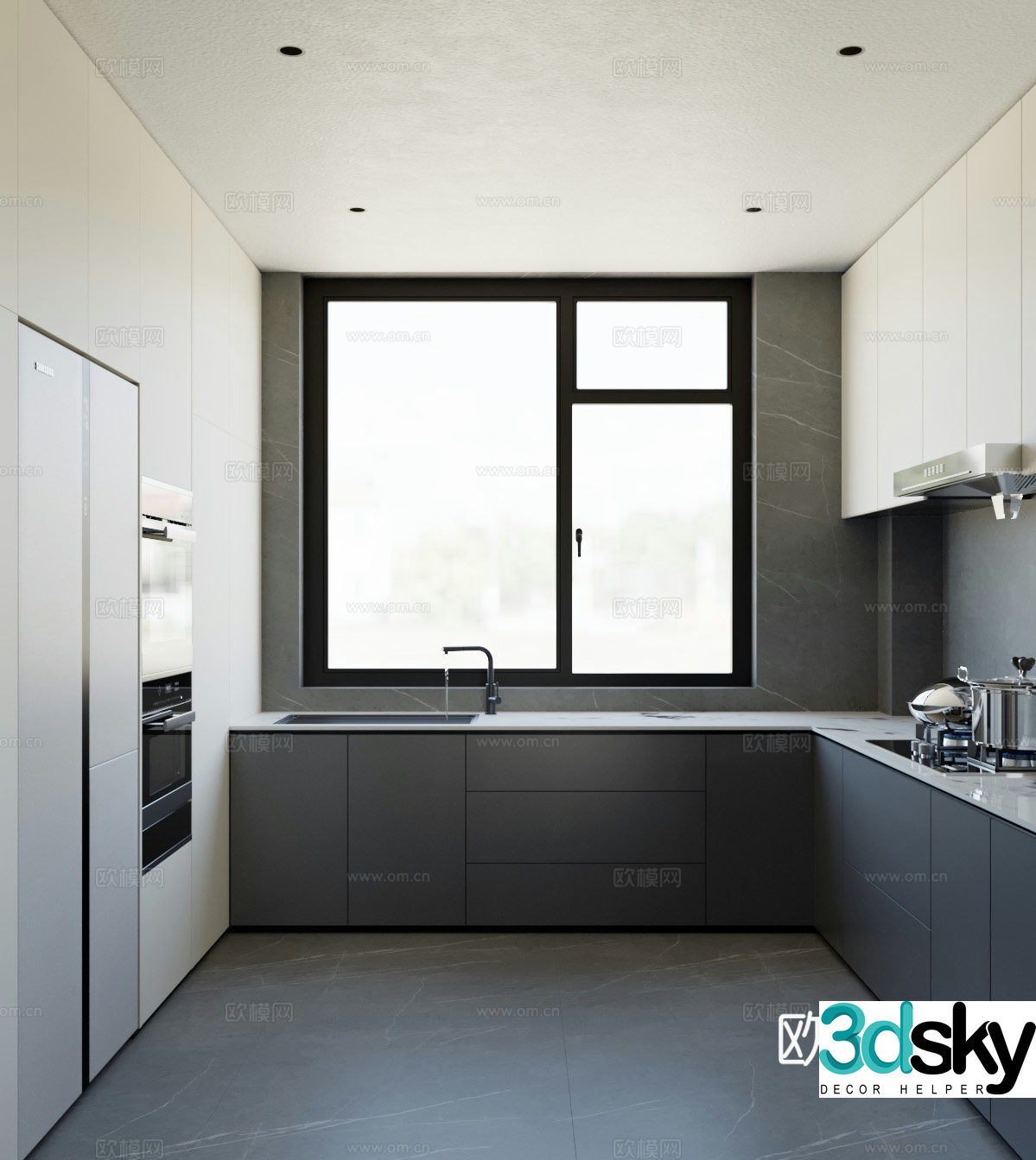 modern kitchen cabinet 3d model