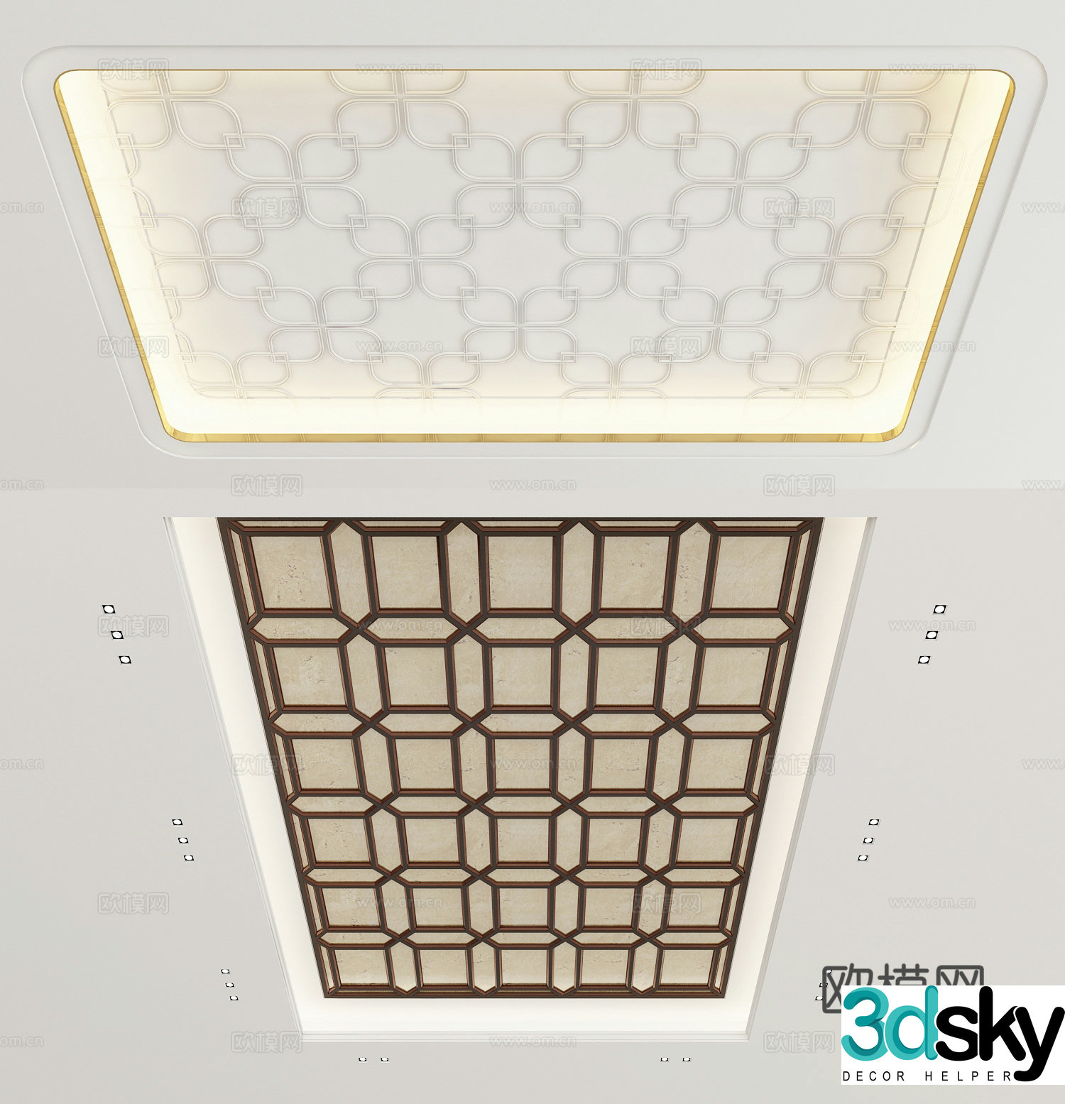 New Chinese style ceiling 3D model