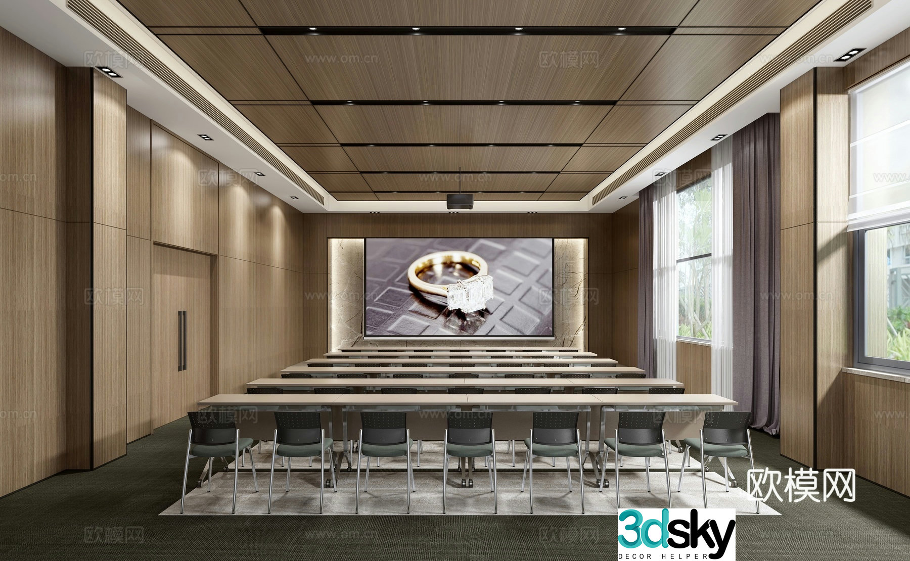 Modern conference room training room 3d model