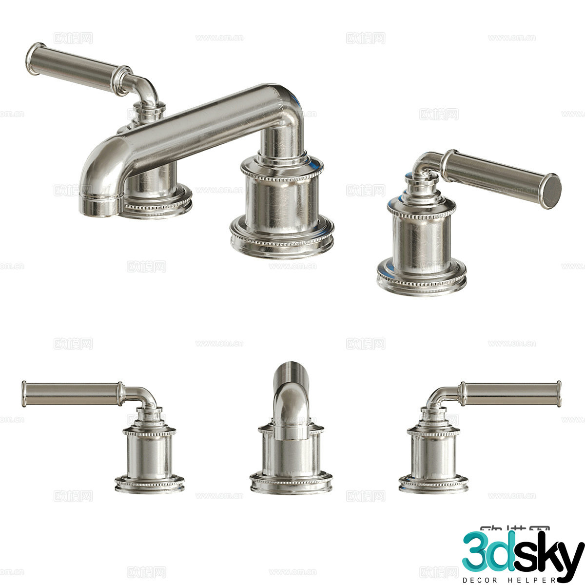 European style bathroom faucet 3d model