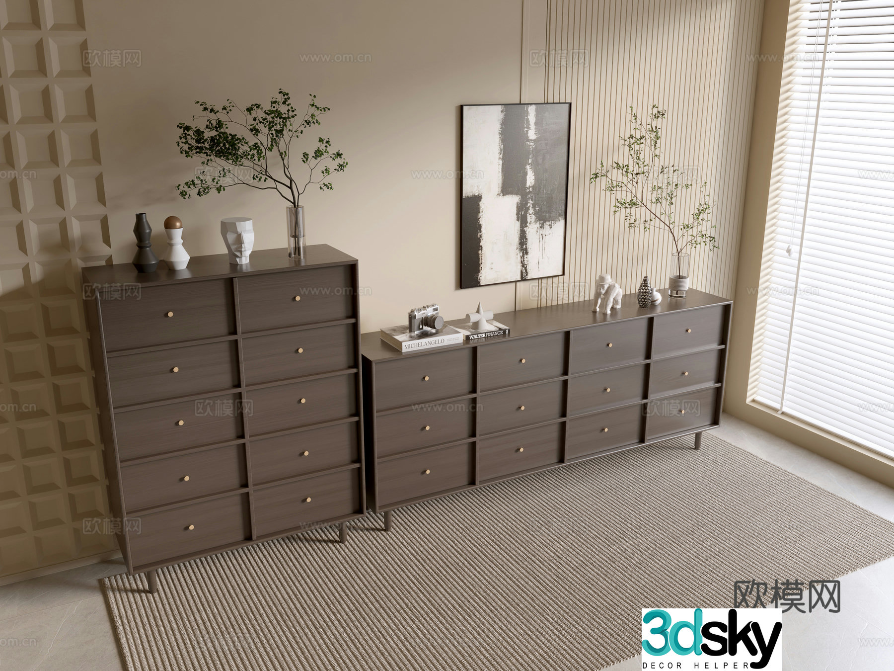 Modern entryway cabinet 3d model