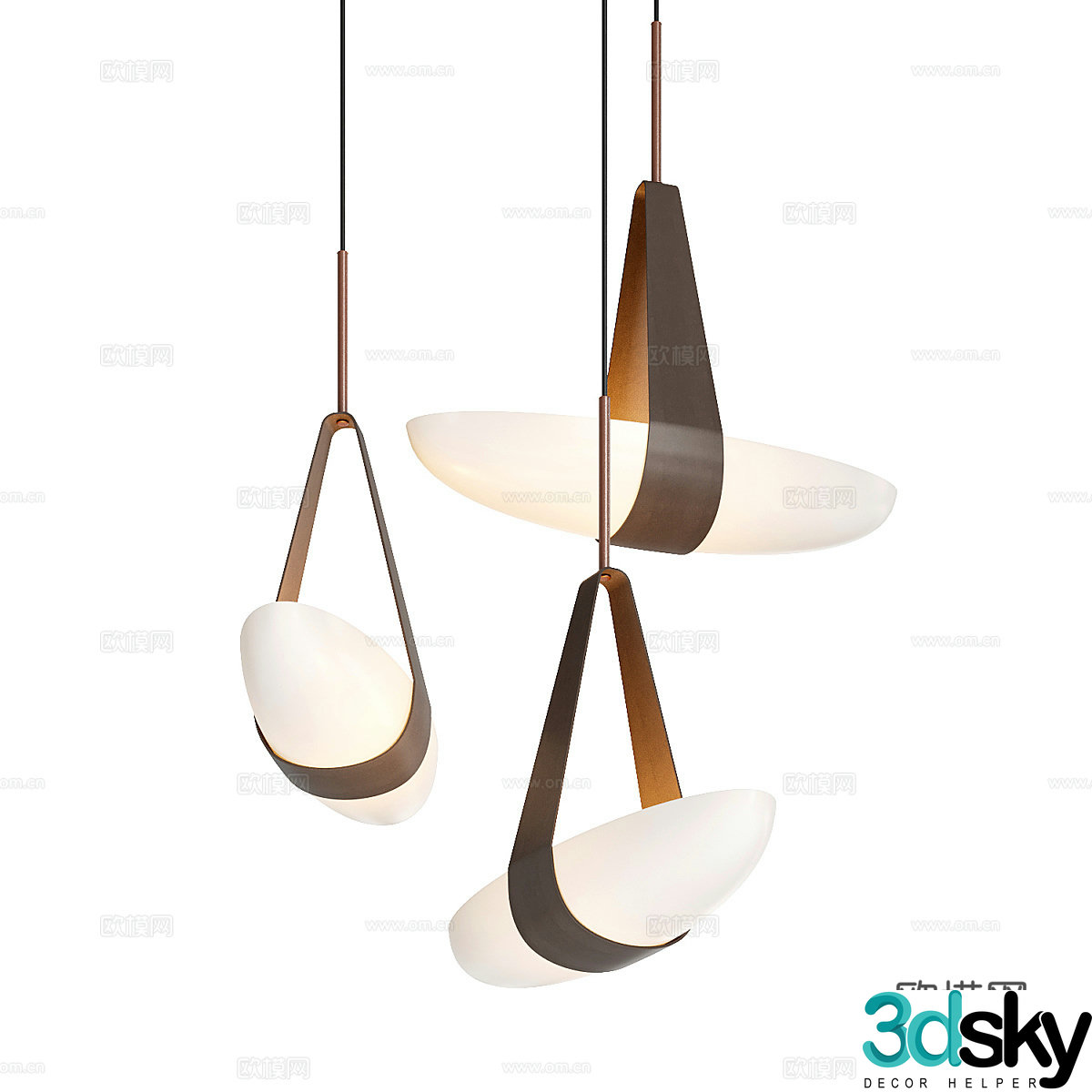 New Chinese style chandelier disc chandelier 3d model