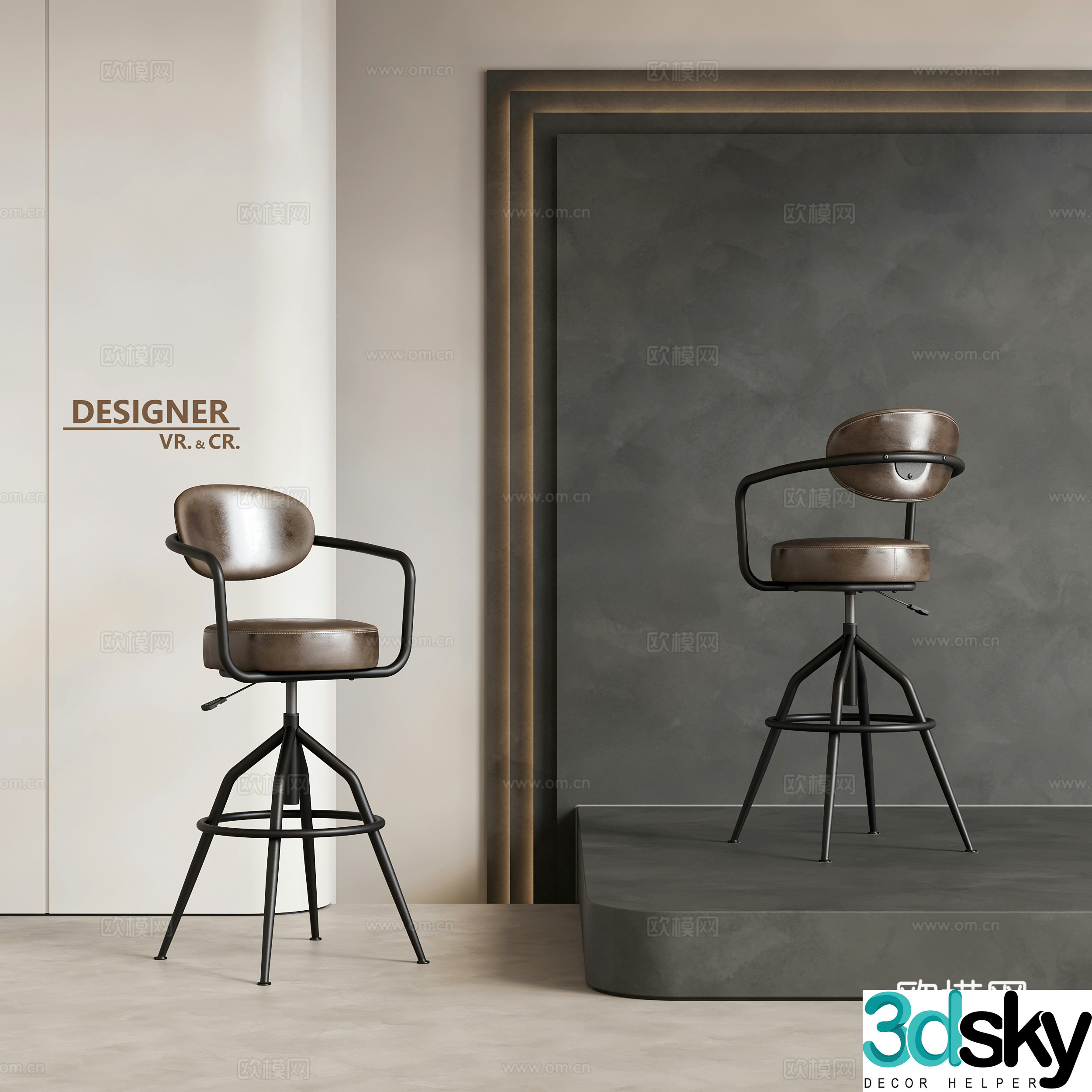 Modern bar stool chair bar stool 3d model