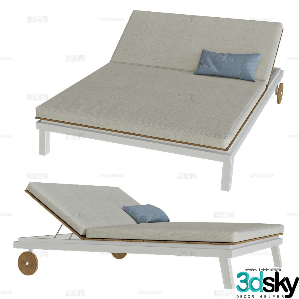 Braid outdoor lounge chair outdoor sofa bed 3d model