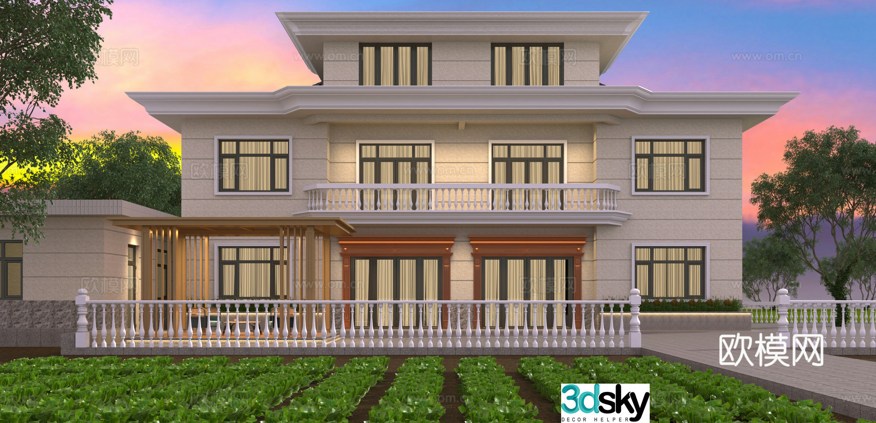 European villa appearance 3D model