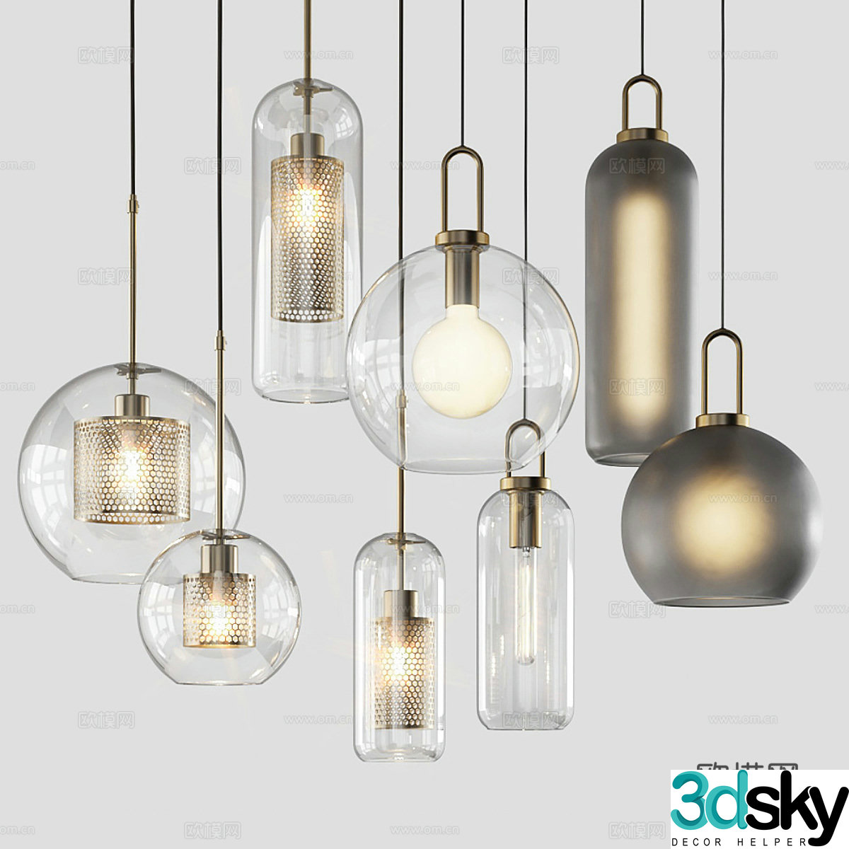 glass chandelier 3d model