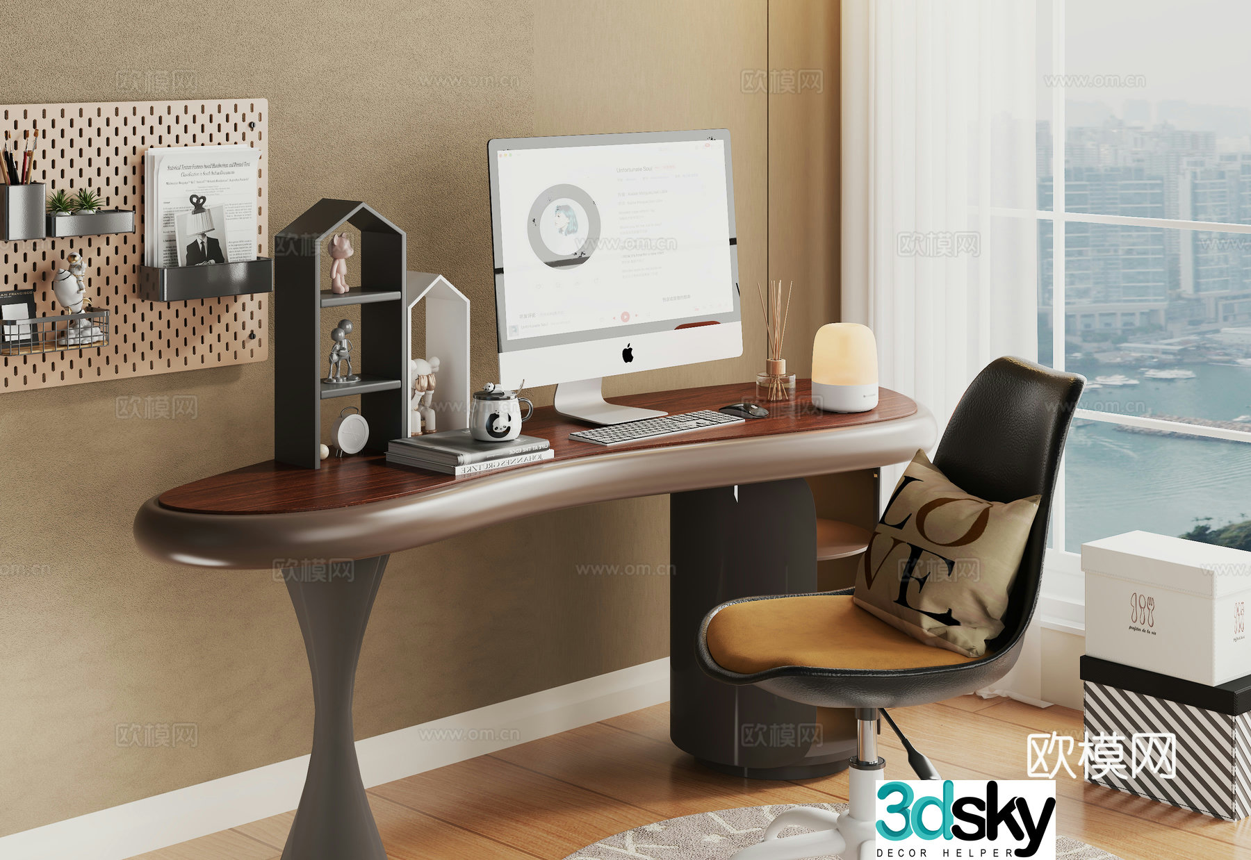 Italian desk writing desk 3d model