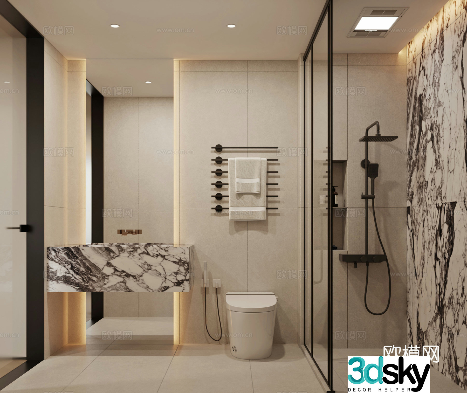 Modern bathroom bathroom 3d model