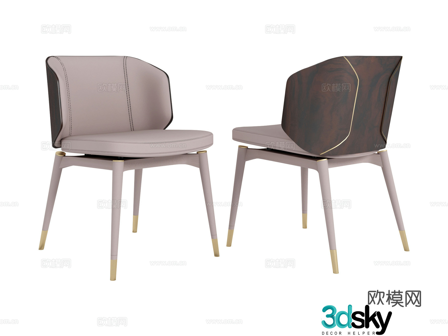 visionnaire light luxury chair dining chair 3d model