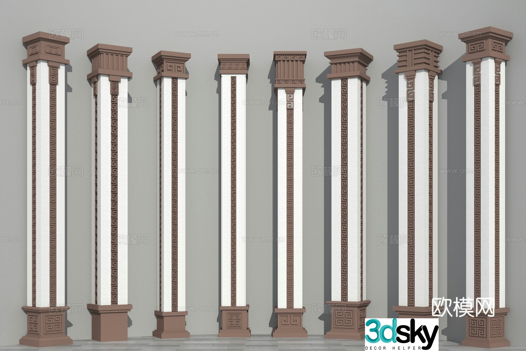 Chinese column corner column Roman column 3D model