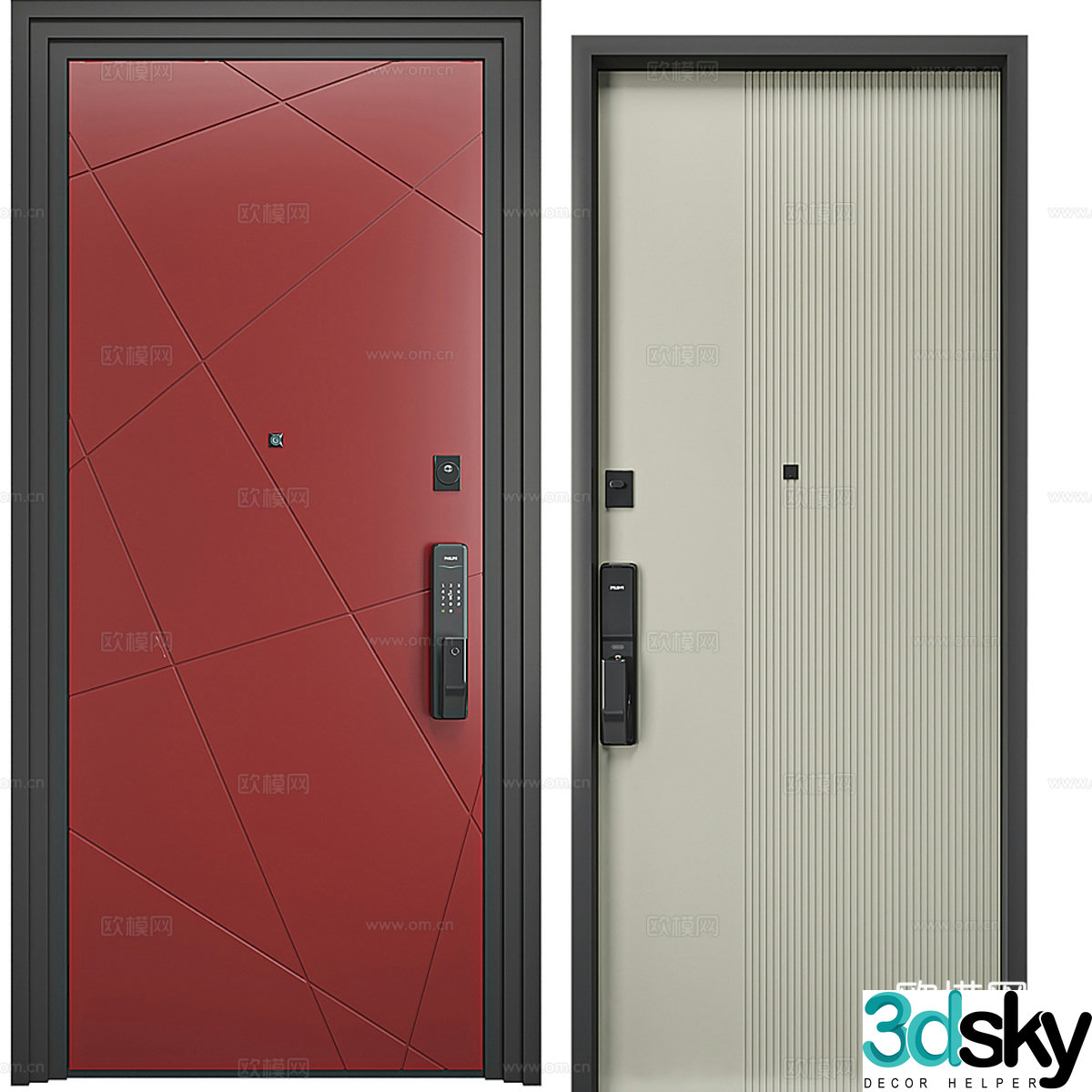 Modern door entrance door bedroom door 3d model