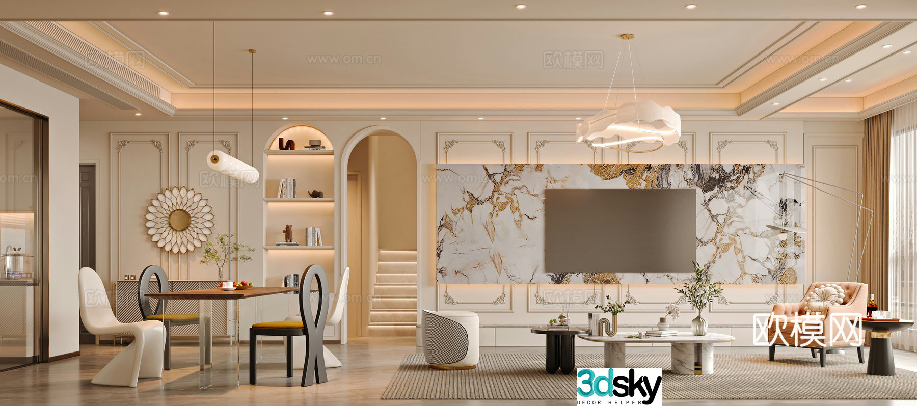 French restaurant 3d model
