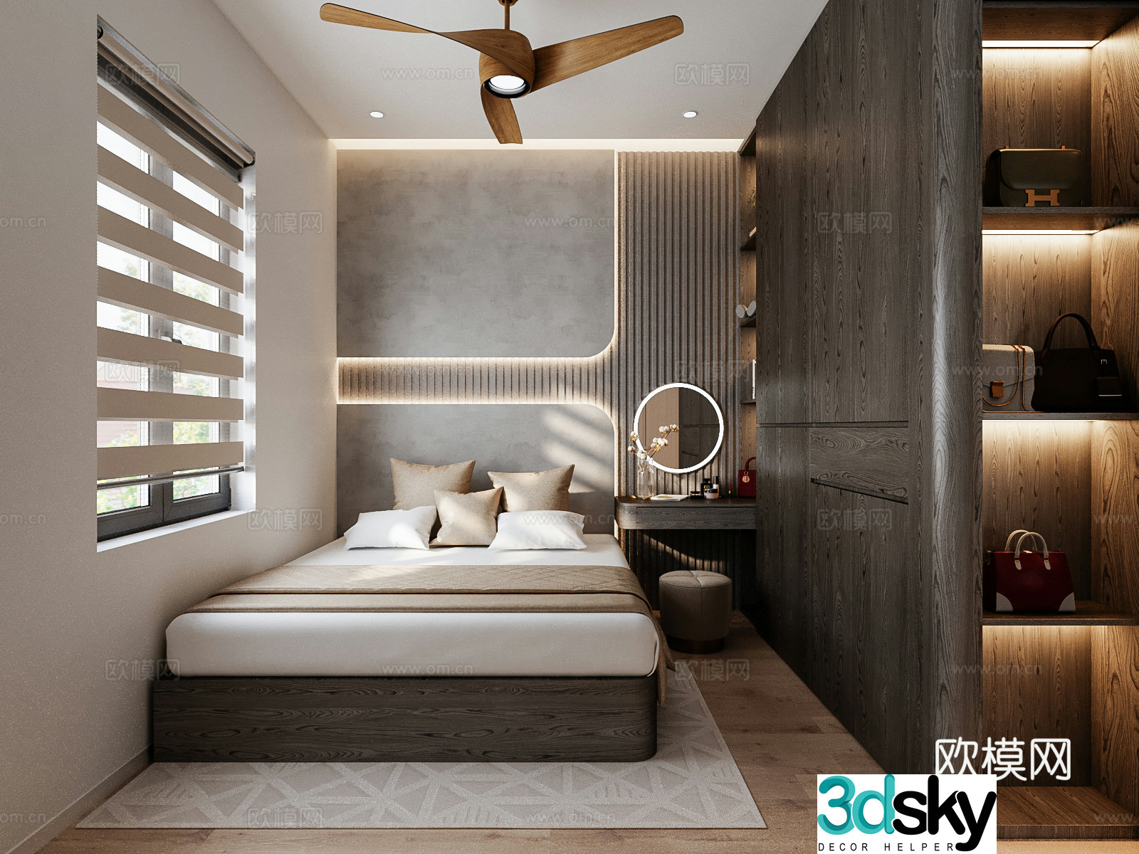 Modern bedroom second bedroom 3d model