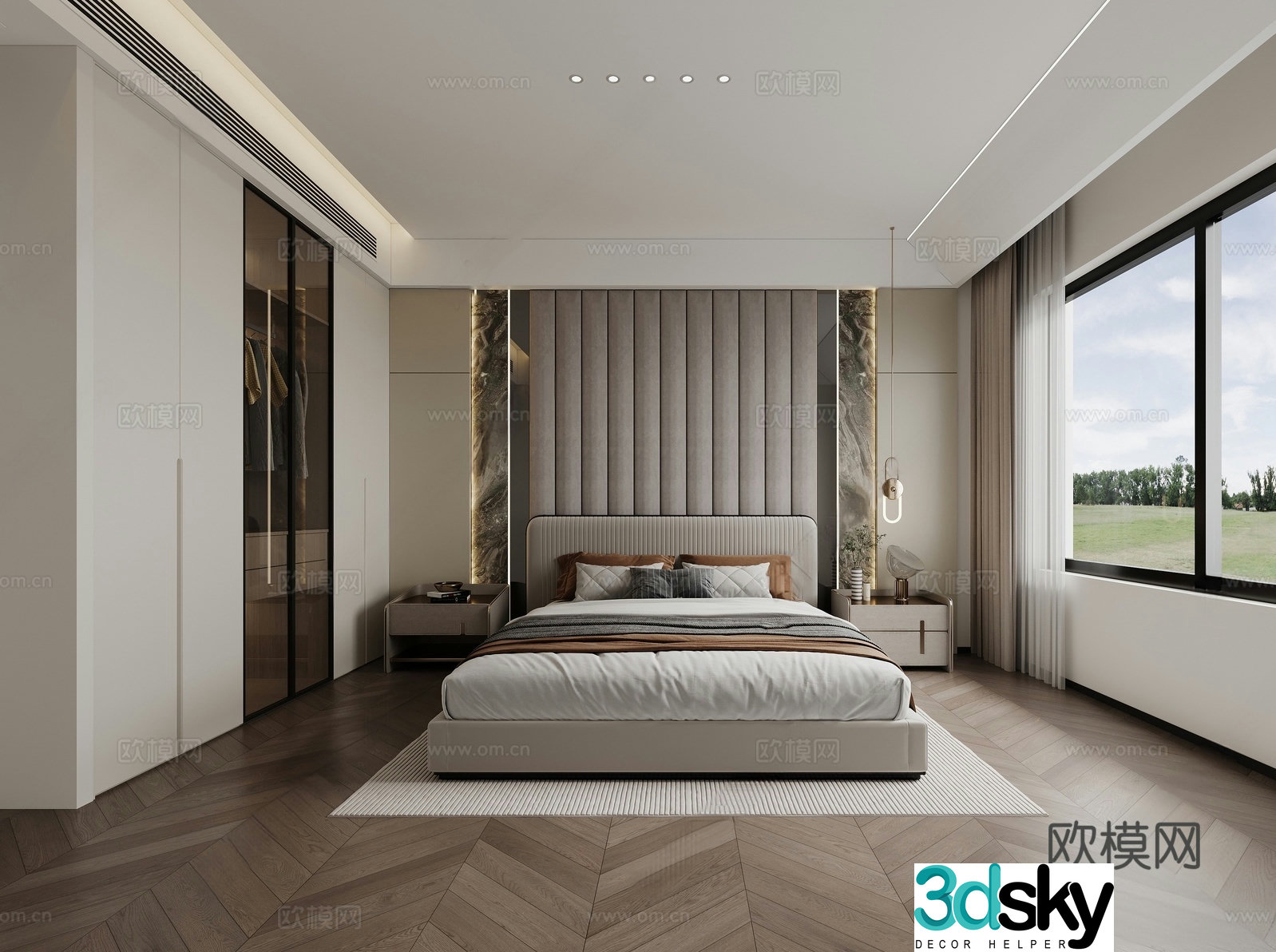Italian style bedroom master bedroom 3d model