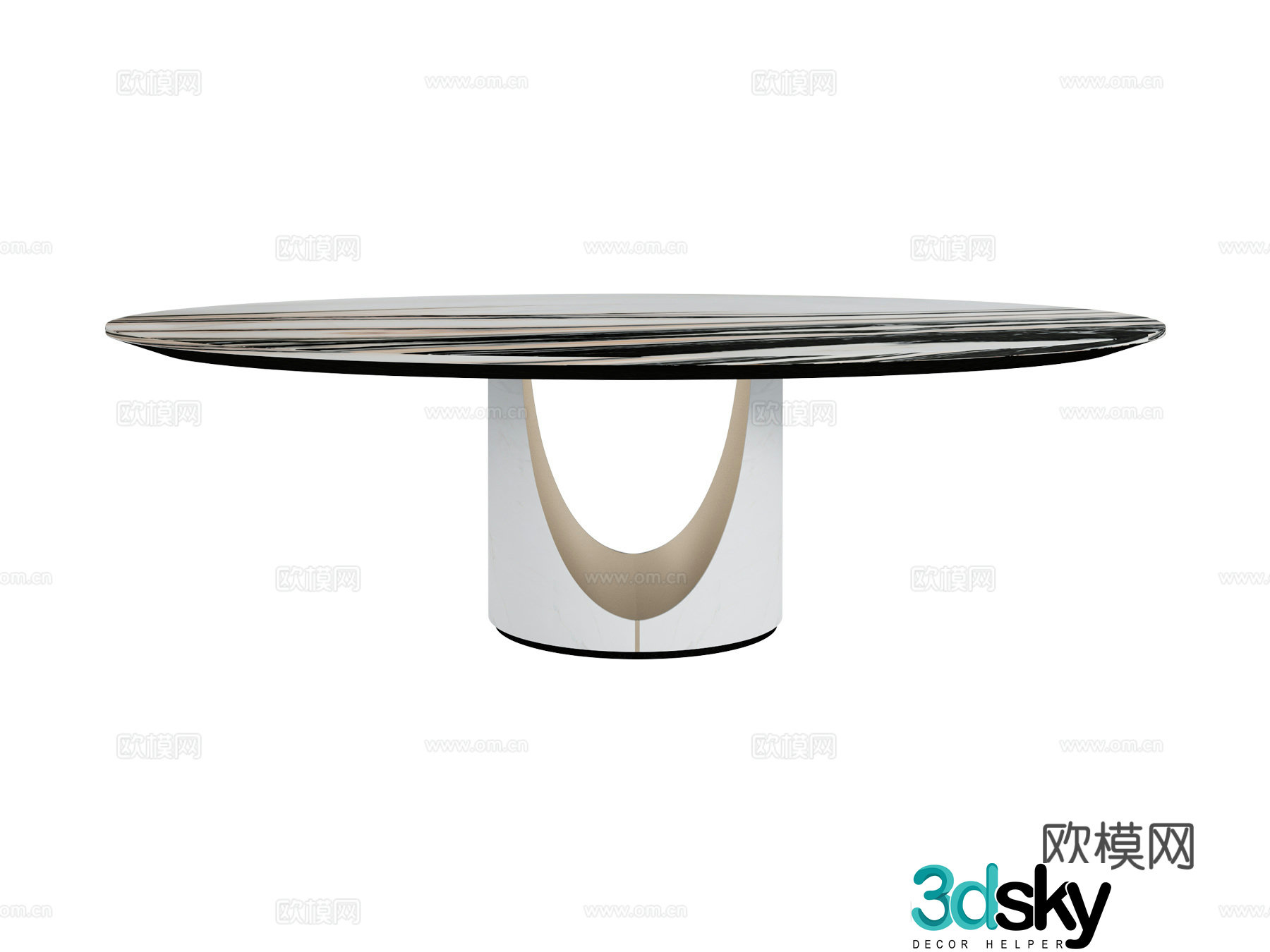 visionnaire marble dining table 3d model