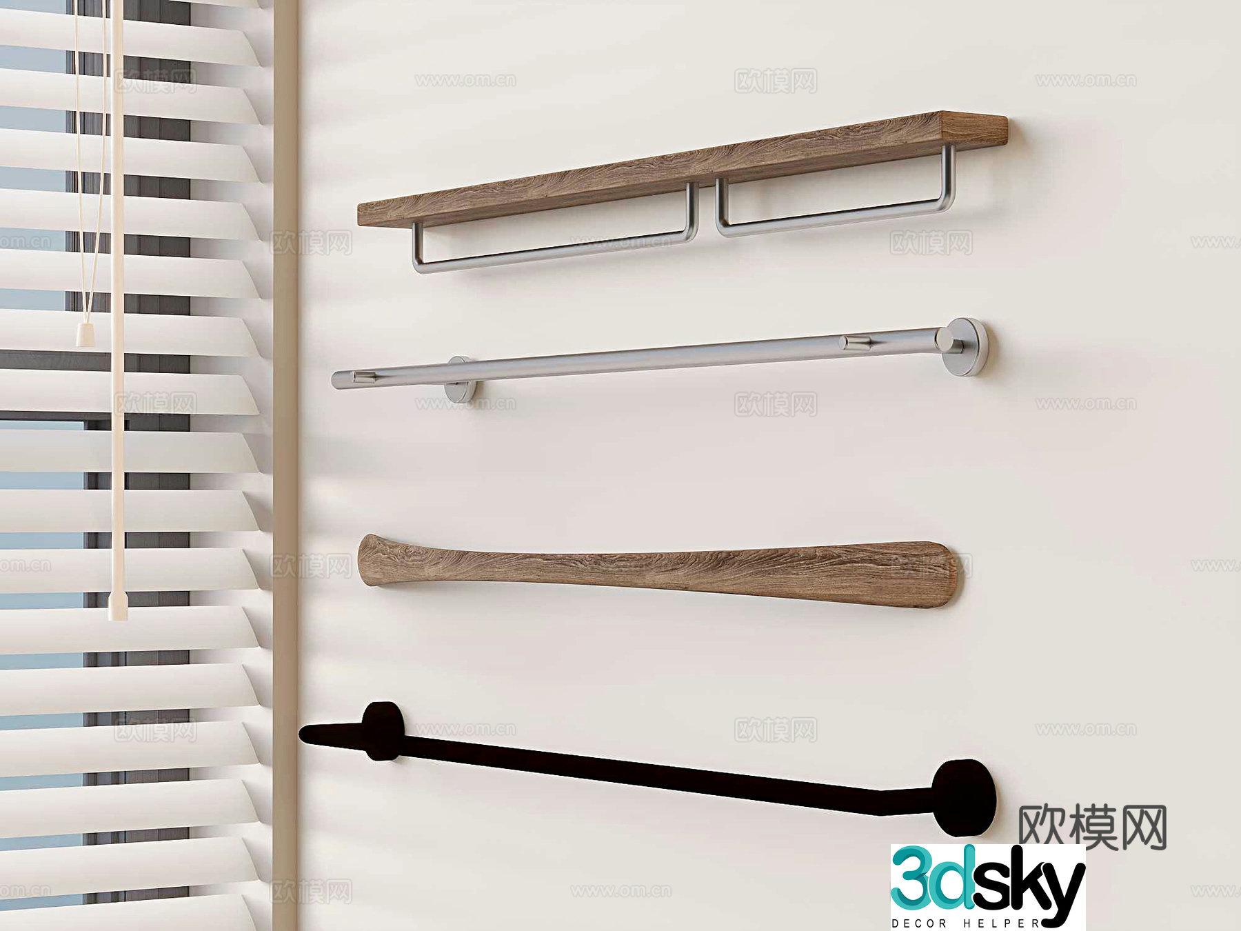 Bathroom towel rack storage rack toiletries storage rack towel bar 3d model