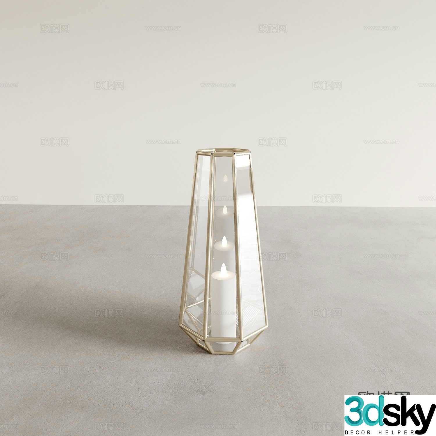 Modern candlestick lamp night light ambient light 3d model