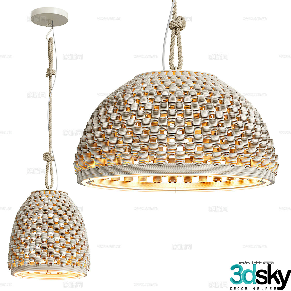 wabi-sabi woven chandelier 3d model