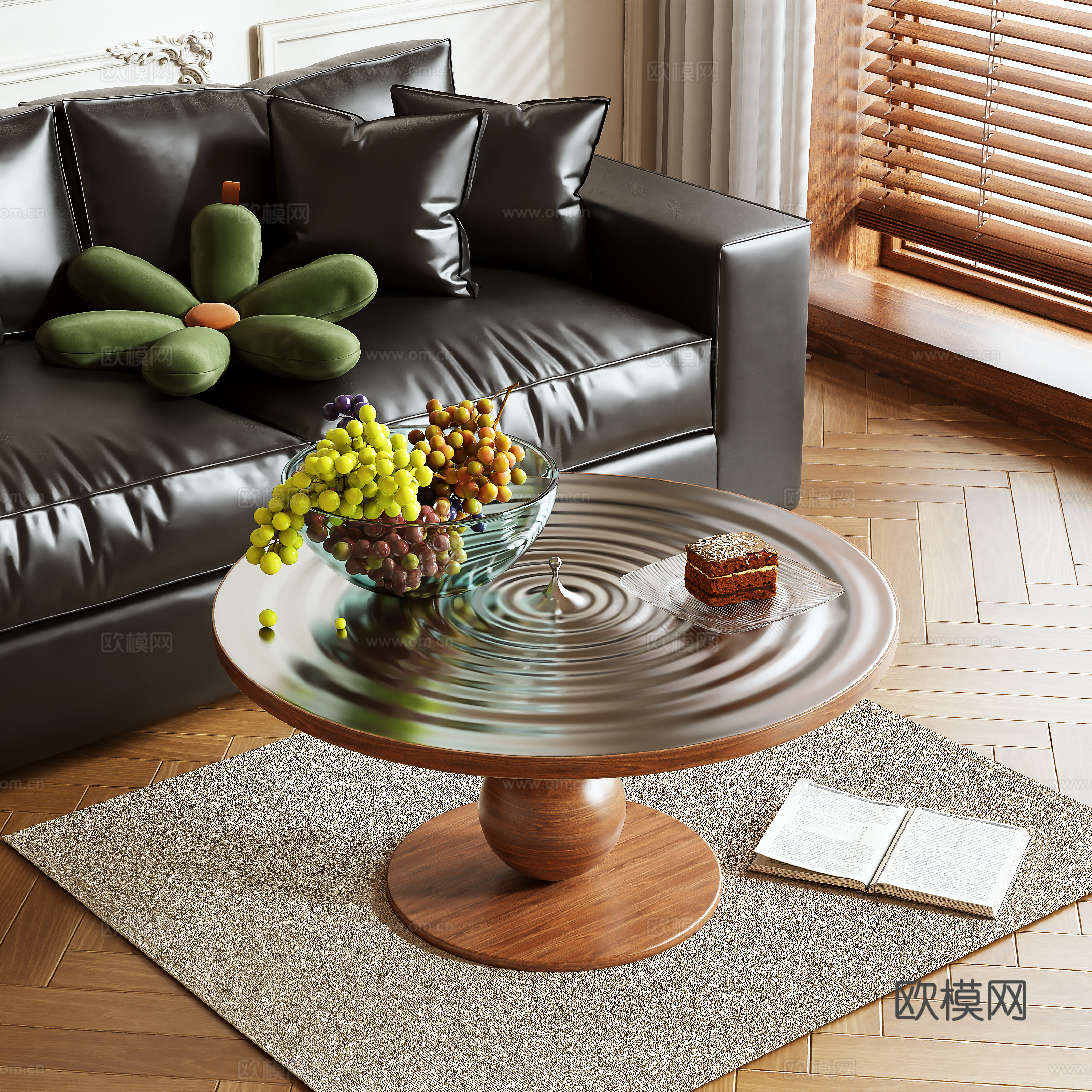 Medieval style coffee table round coffee table 3d model