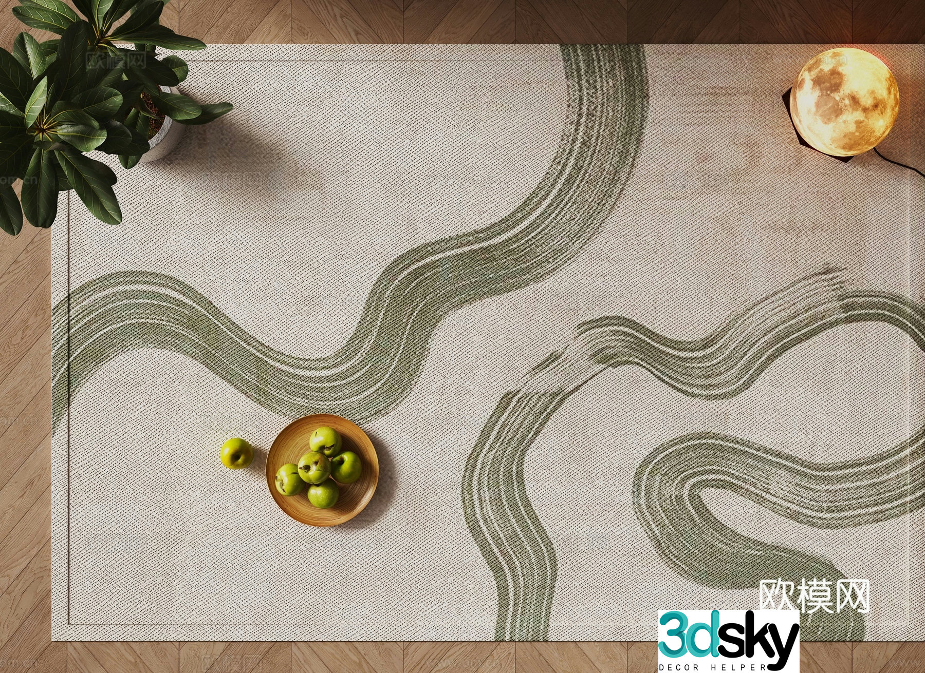 Modern square carpet 3d model