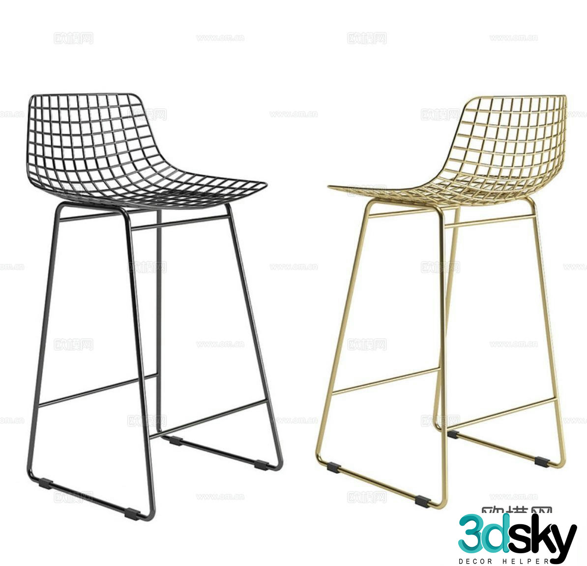 Hkliving bar stool bar stool high stool 3d model