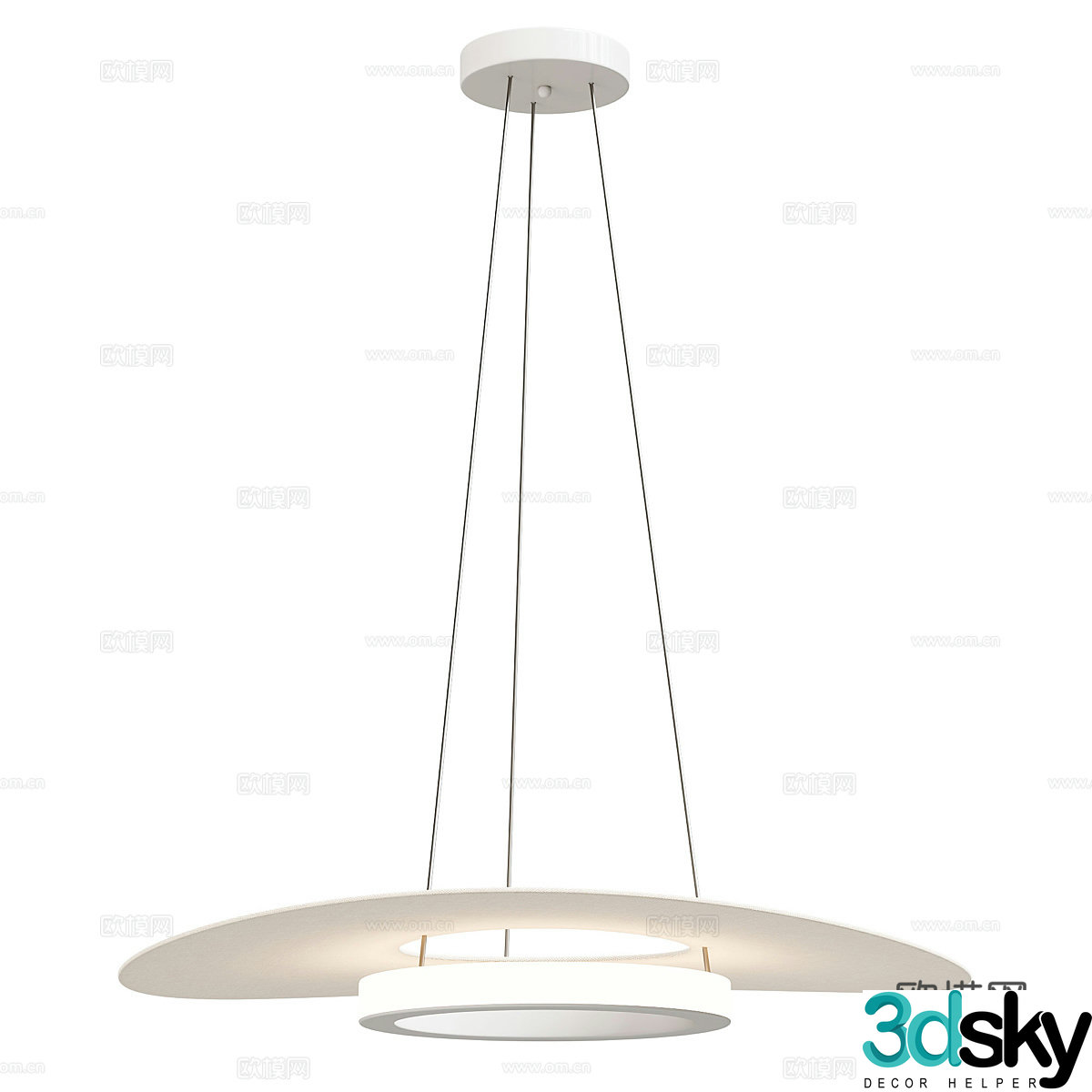 Cream style chandelier art chandelier 3d model