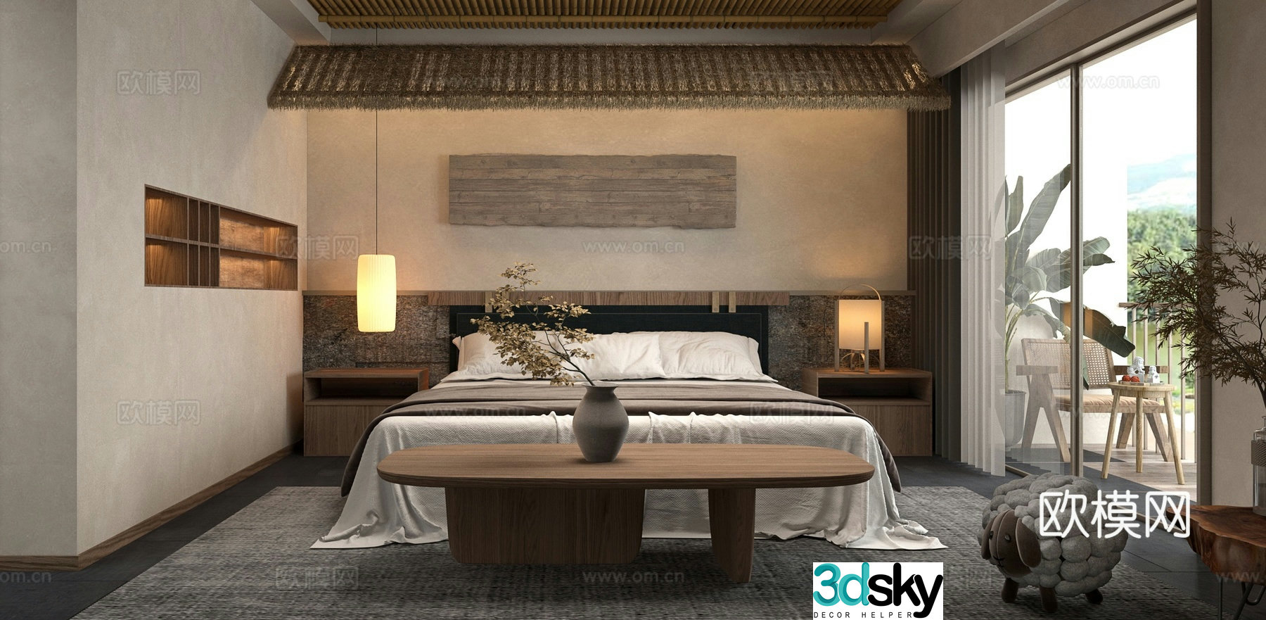 Wabi Sabi B&B Room Hotel Room 3D Model