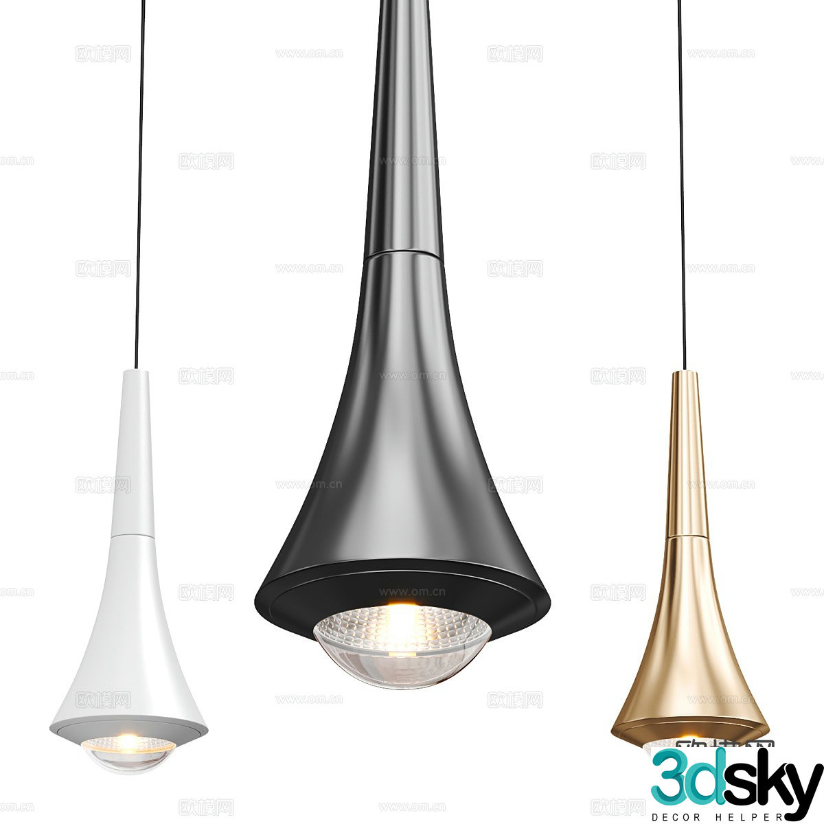 Art small chandelier bedside small chandelier 3d model