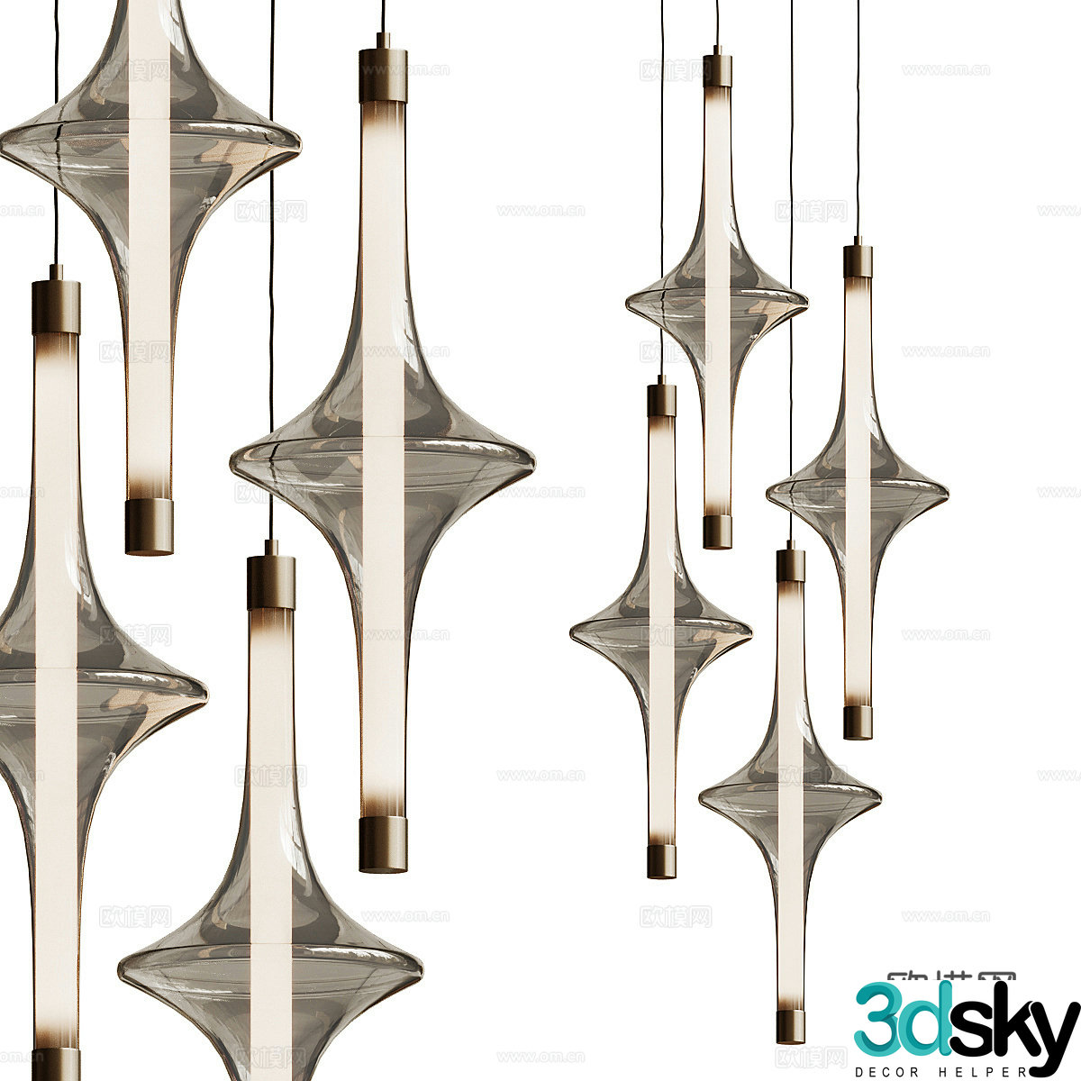 Creative chandelier glass chandelier 3d model