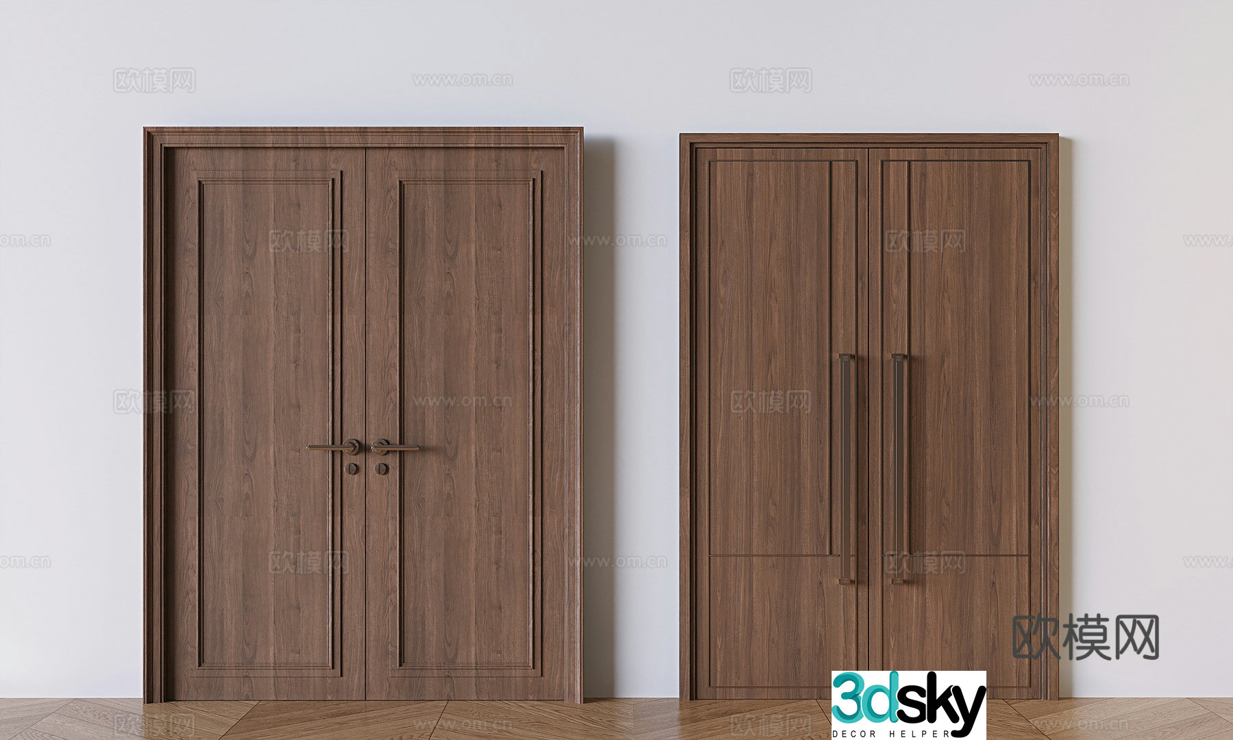 Medieval style double door 3D model
