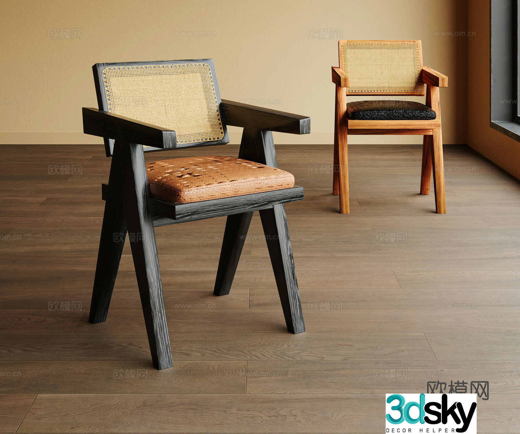 Medieval style chair leisure chair 3d model
