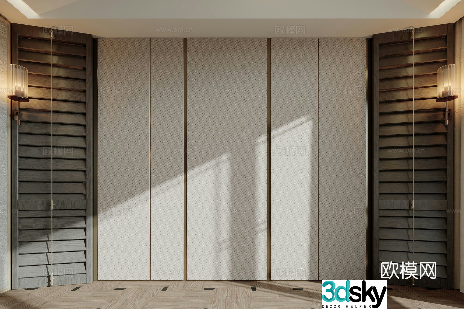 Modern background wall bedside background 3d model