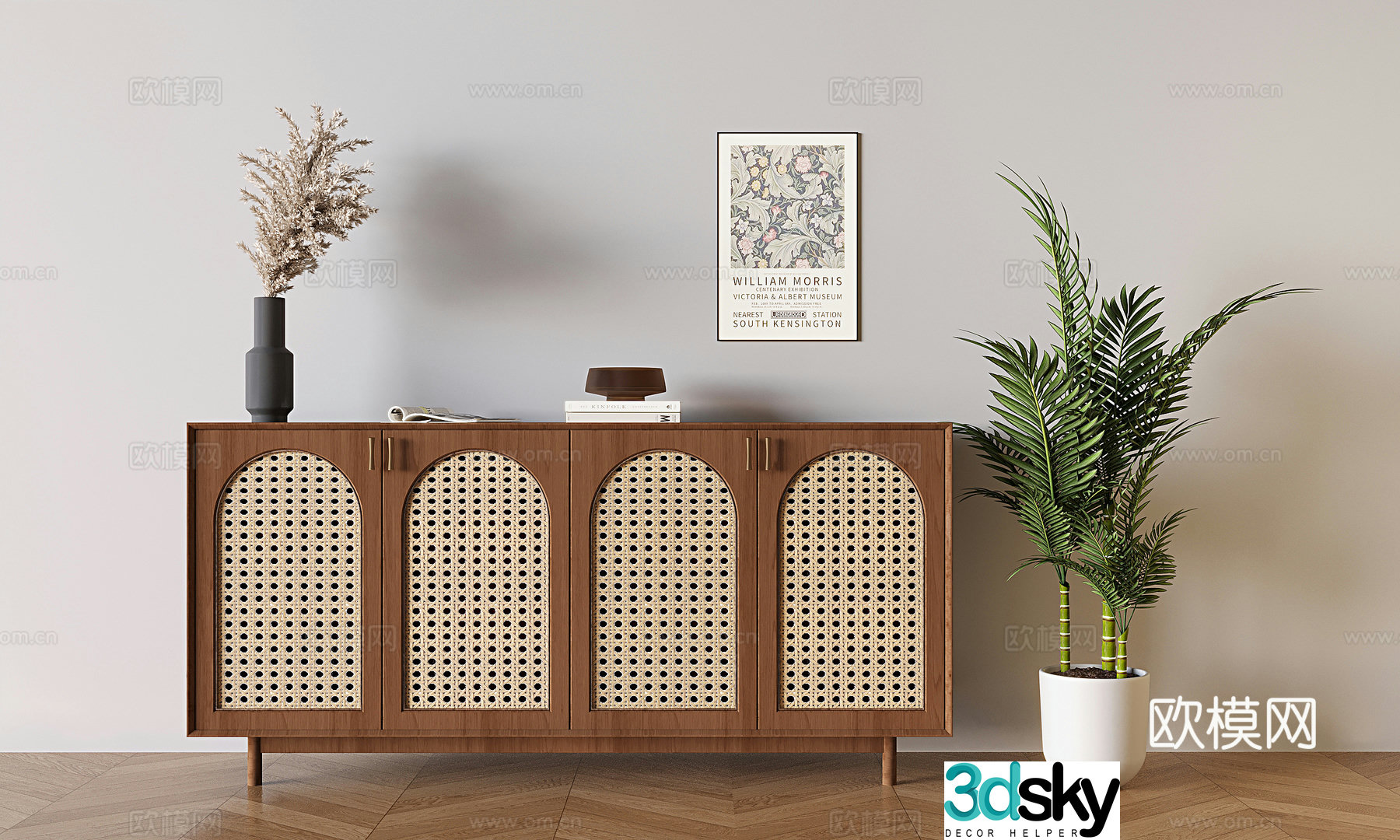 Wabi-sabi sideboard storage cabinet 3d model