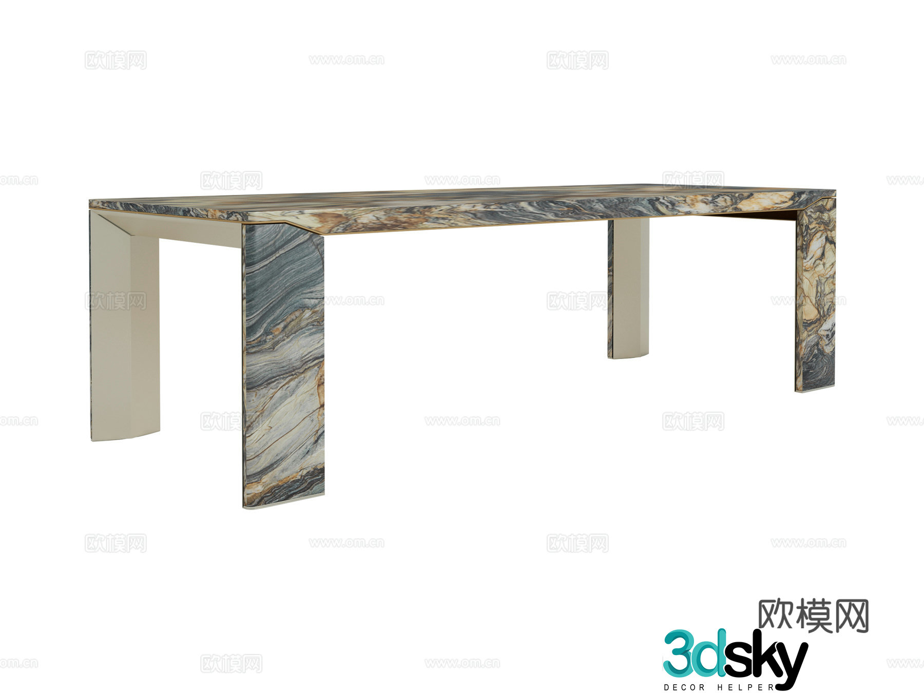 visionnaire italian dining table 3d model
