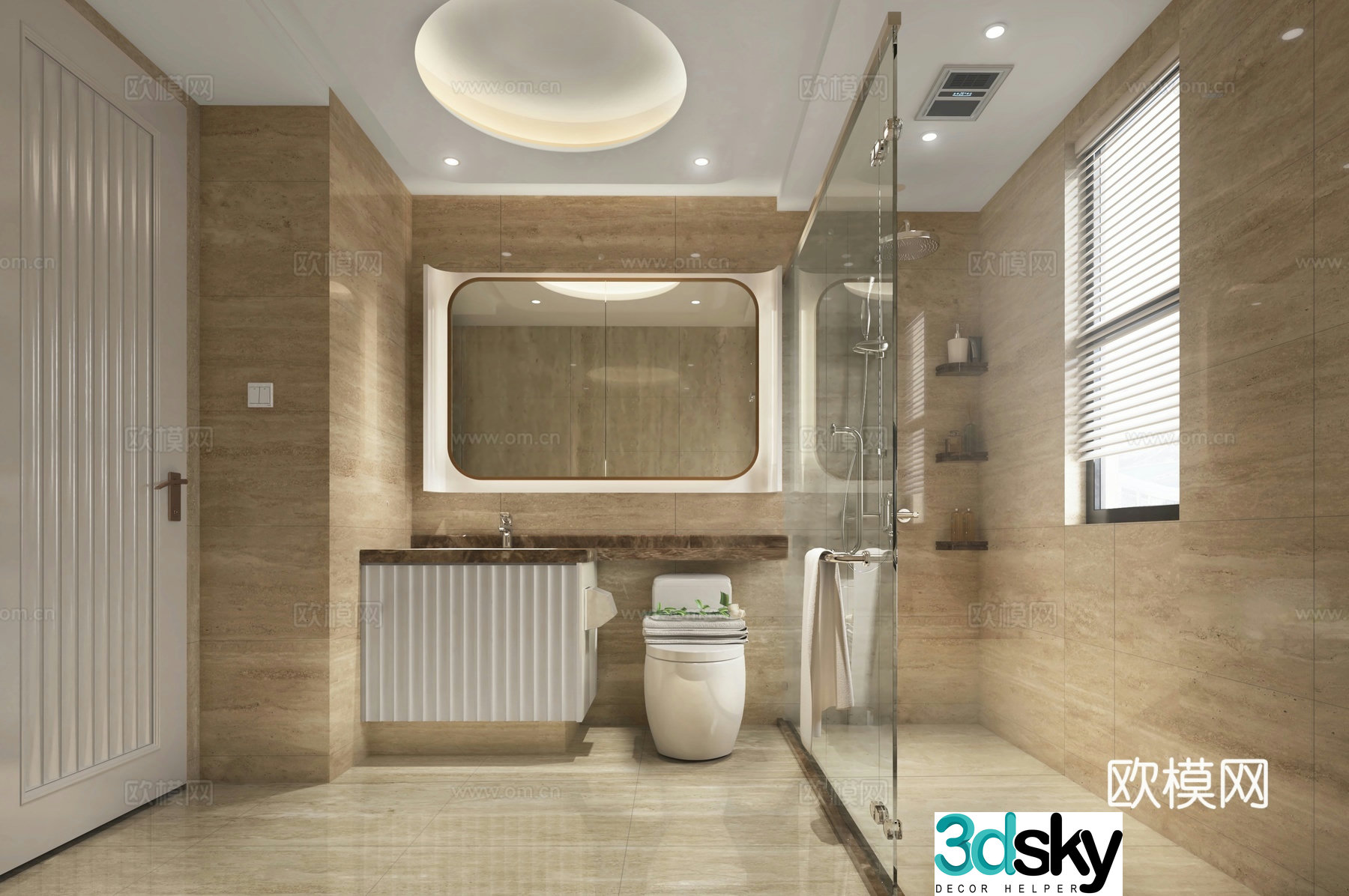 Modern bathroom bathroom 3d model