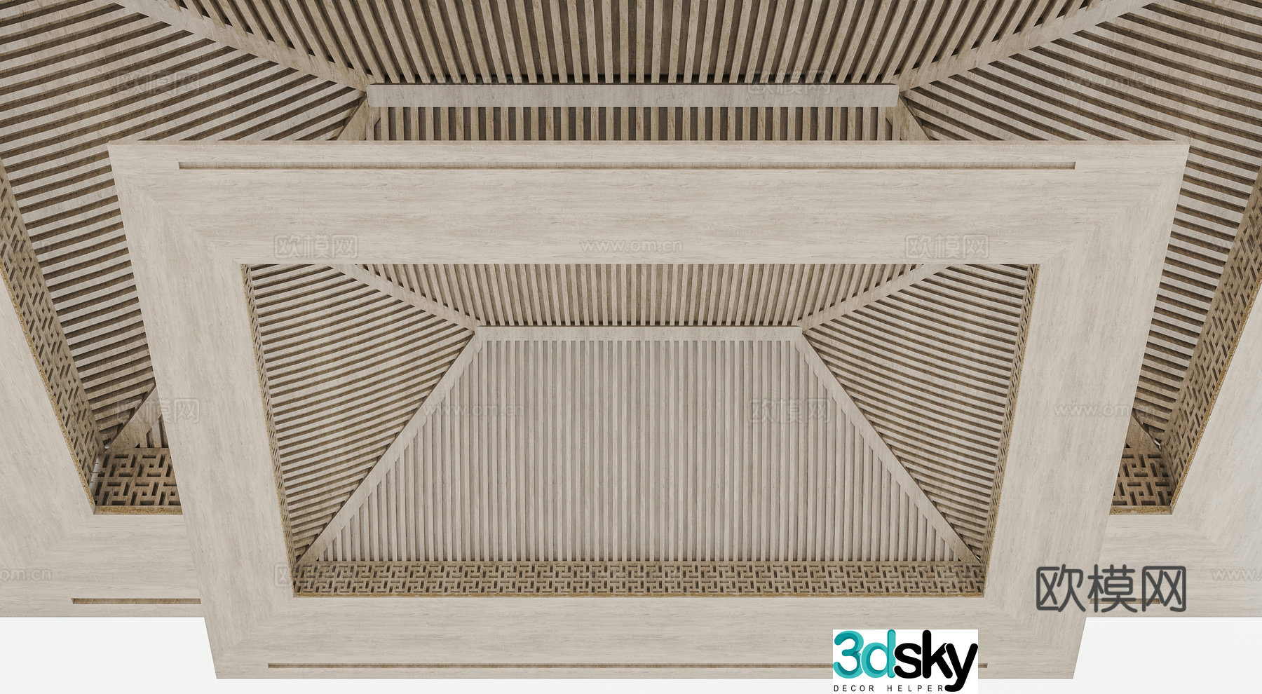 New Chinese style ceiling 3D model