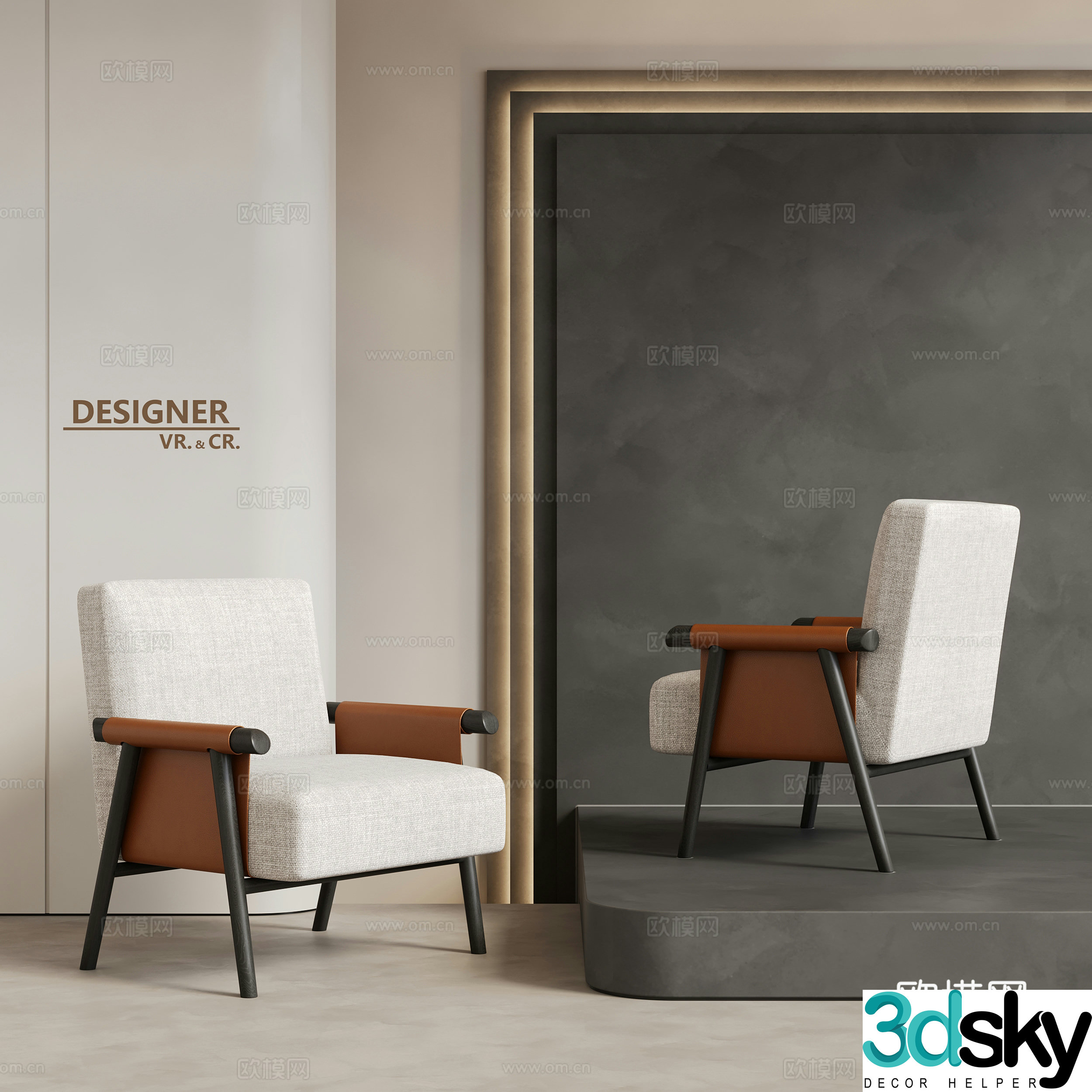 Modern leisure chair sofa chair 3d model