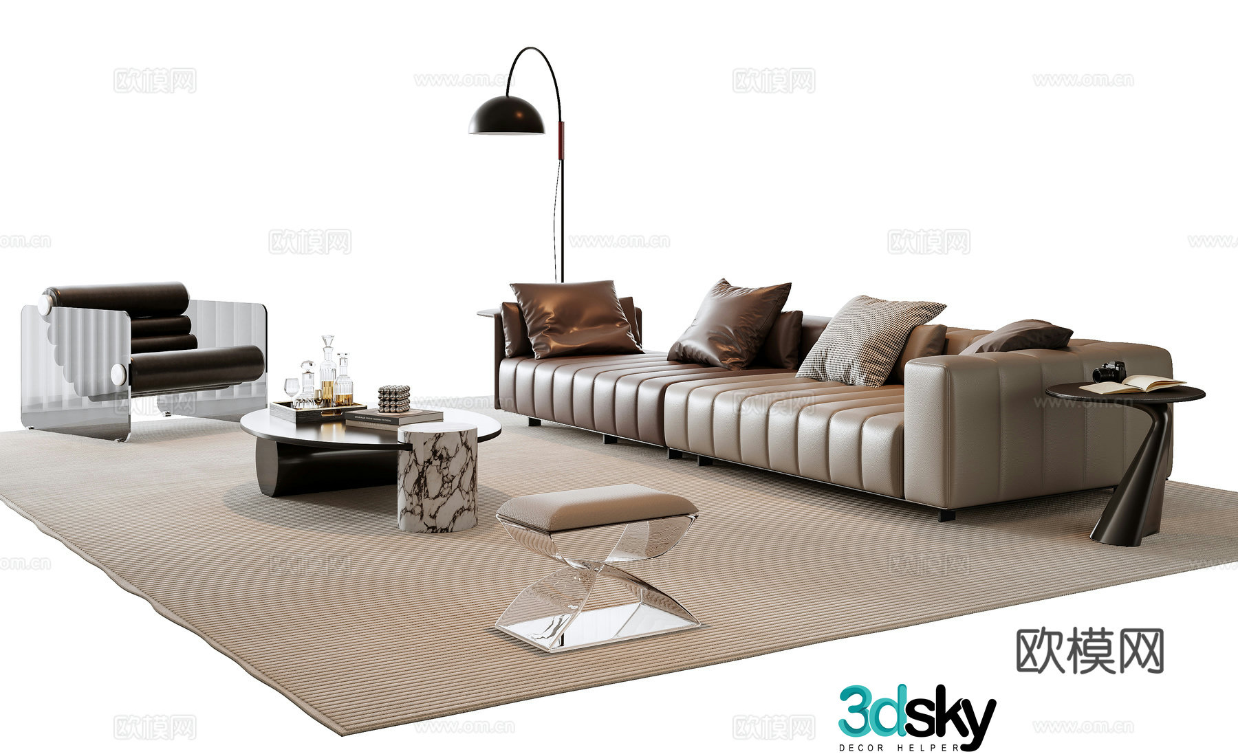 Italian sectional sofa 3d model
